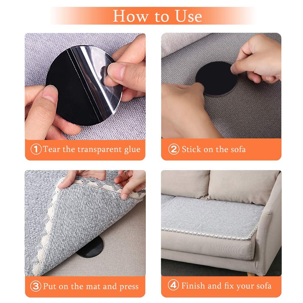 Prostuff.In Plastic 10Pcs Reusable Rug Grippers Sofa Cushion Fasteners, Washable Rug Pads Carpet Stickers, Fixed Rug Pads Non-Sl