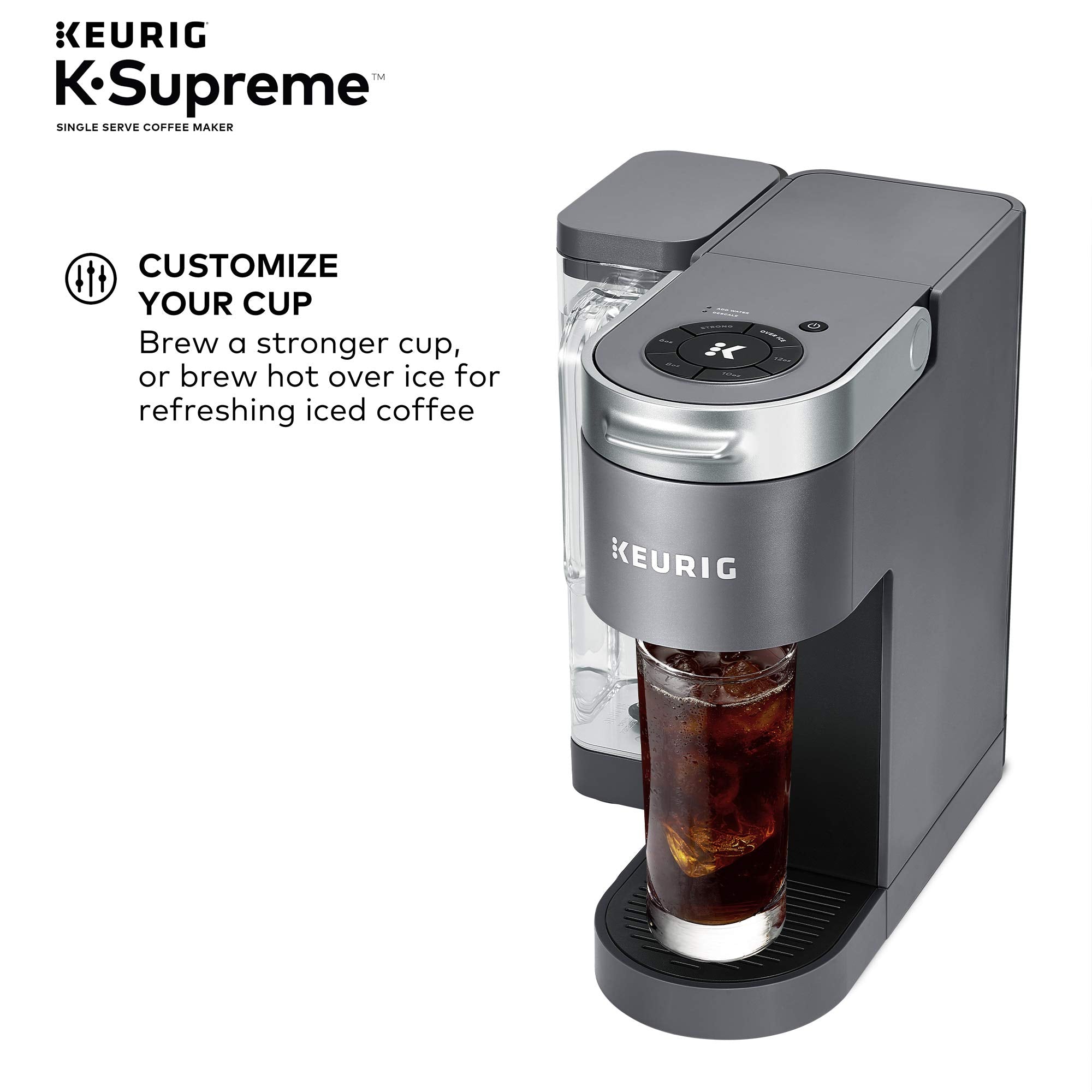 Keurig K-Supreme Single Serve K-Cup Pod Coffee Maker, Multistream Technology, Gray