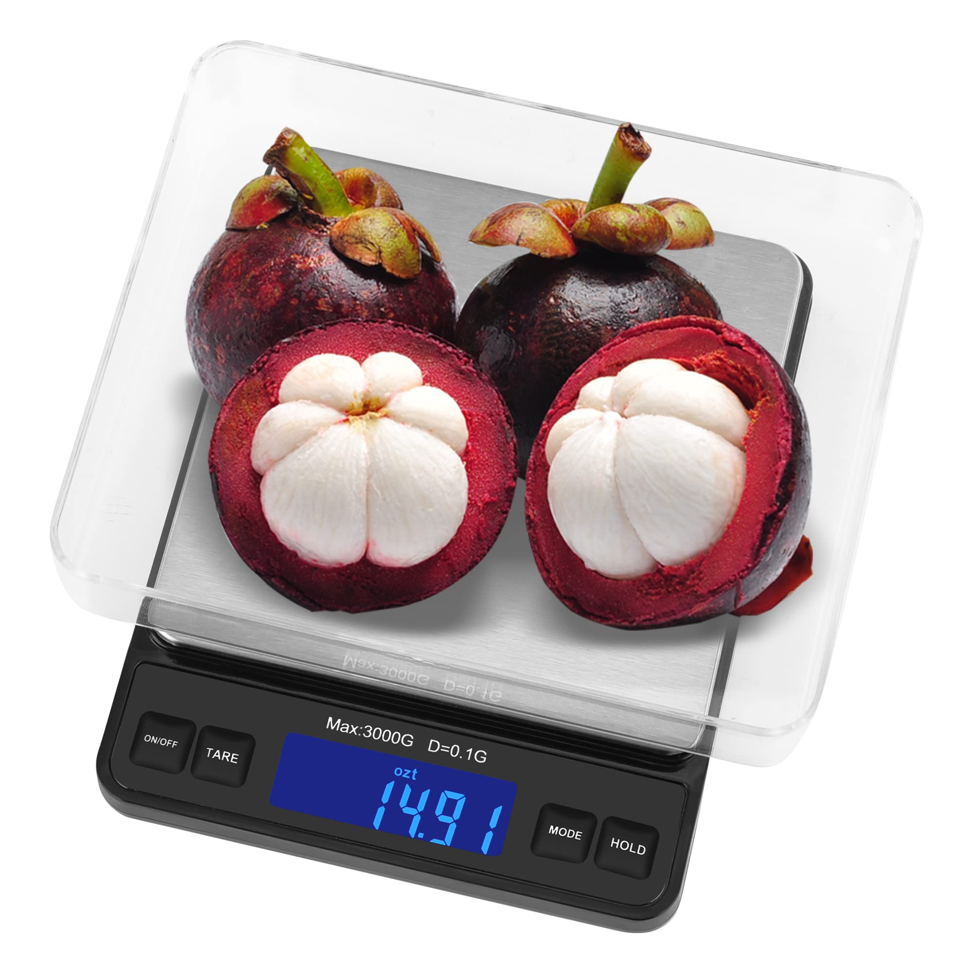 Weighmax Duo Series W-7800 High Precision 0.1G/0.01Oz 3000G Digital Pro Pocket Scale, Serving As Kitchen Scale And Postal Scale