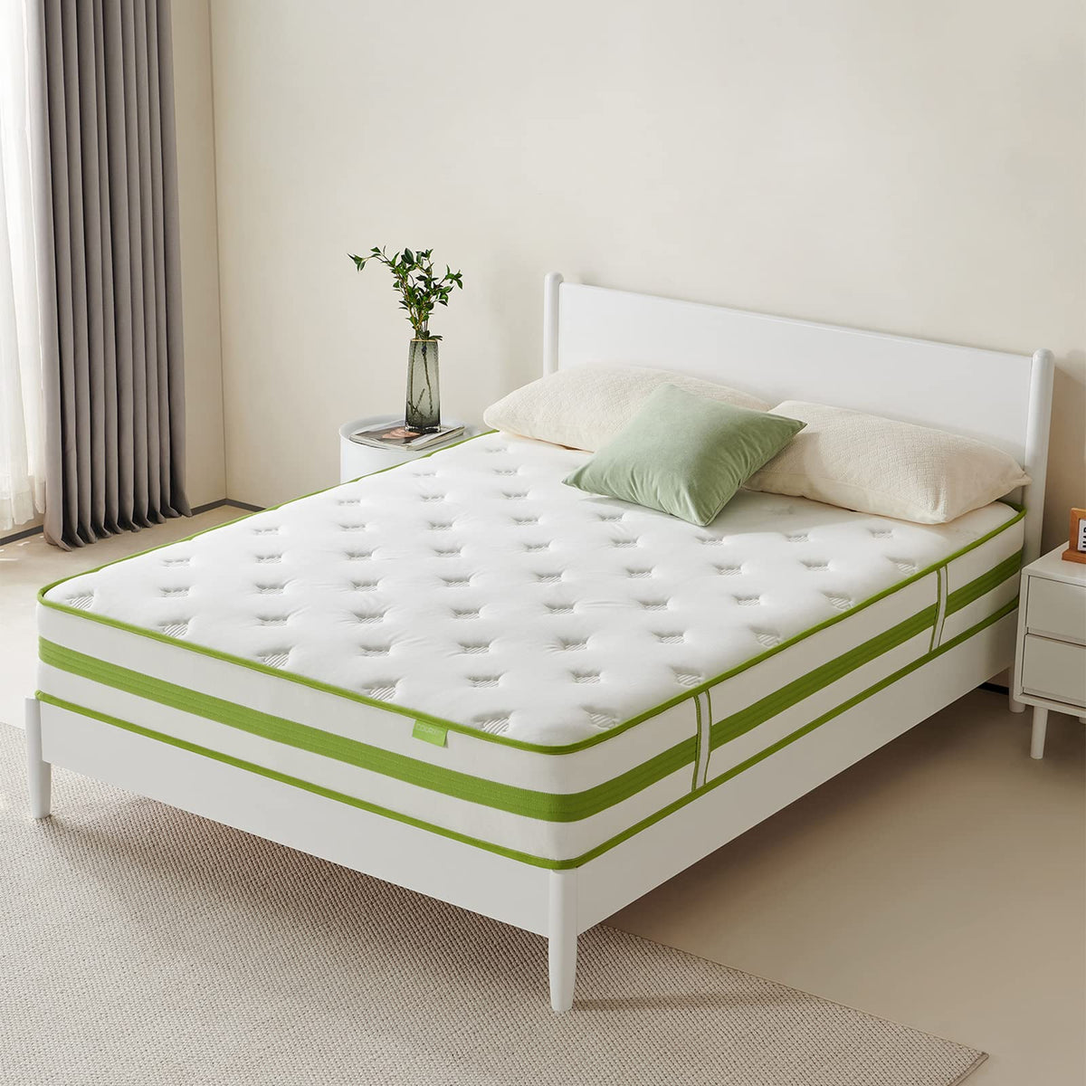 Dourxi 10 Inch Twin Xl Mattress, Hybrid Mattresses With Pocket Innerspring And Cool Memory Foam, Motion Isolation/Pressure Relie