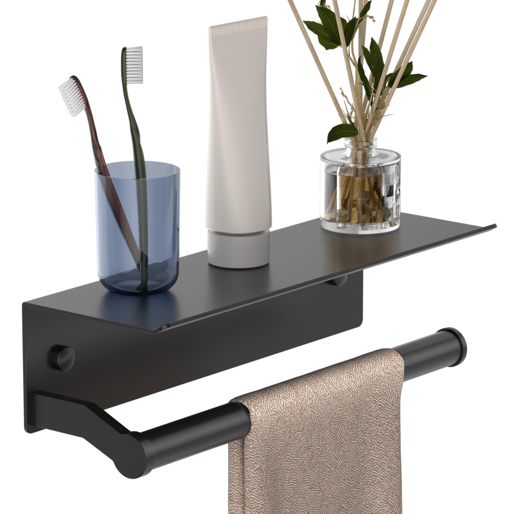 Toilet Paper Holder With Shelf- Dr.Dj Paper Towel Holder Wall Mount, Paper Towel Holder Self Adhesive & Screw For Toilet, Bathro