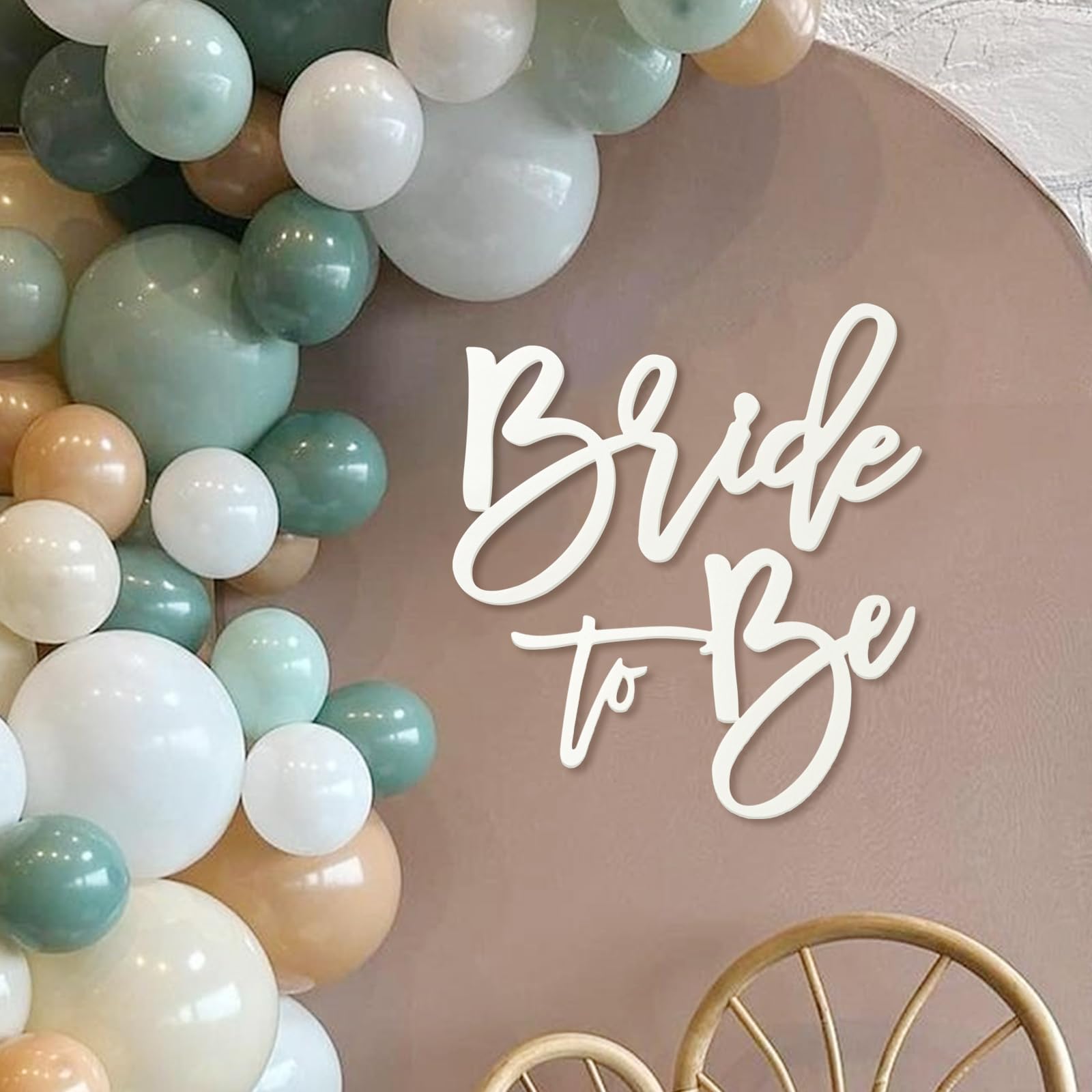 MASTRON Bride to Be Sign - White Felt Letters Bridal Shower Sign for Backdrop Bride to Be Sign Letters for Balloon Arch Photo Pr