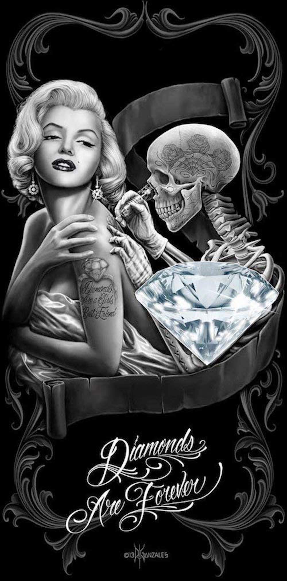 Dga Marilyn Monroe - Diamonds Are Forever Fiber Reactive Beach Towel, Measures 30 By 60 Inches