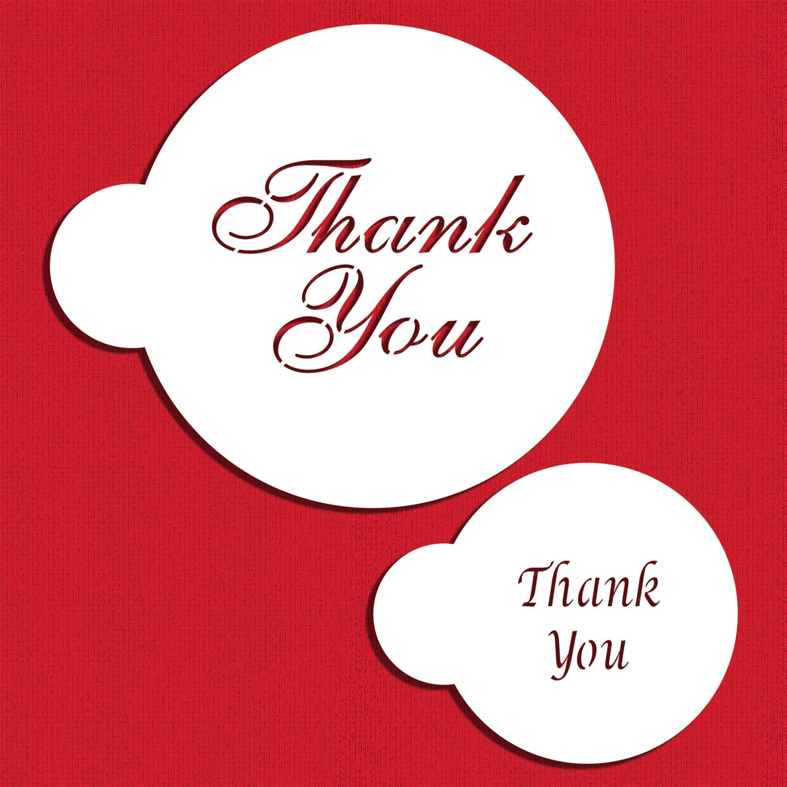 Designer Stencils Thank You Cookie And Cupcake Stencil Set, Beige/Semi-Transparent