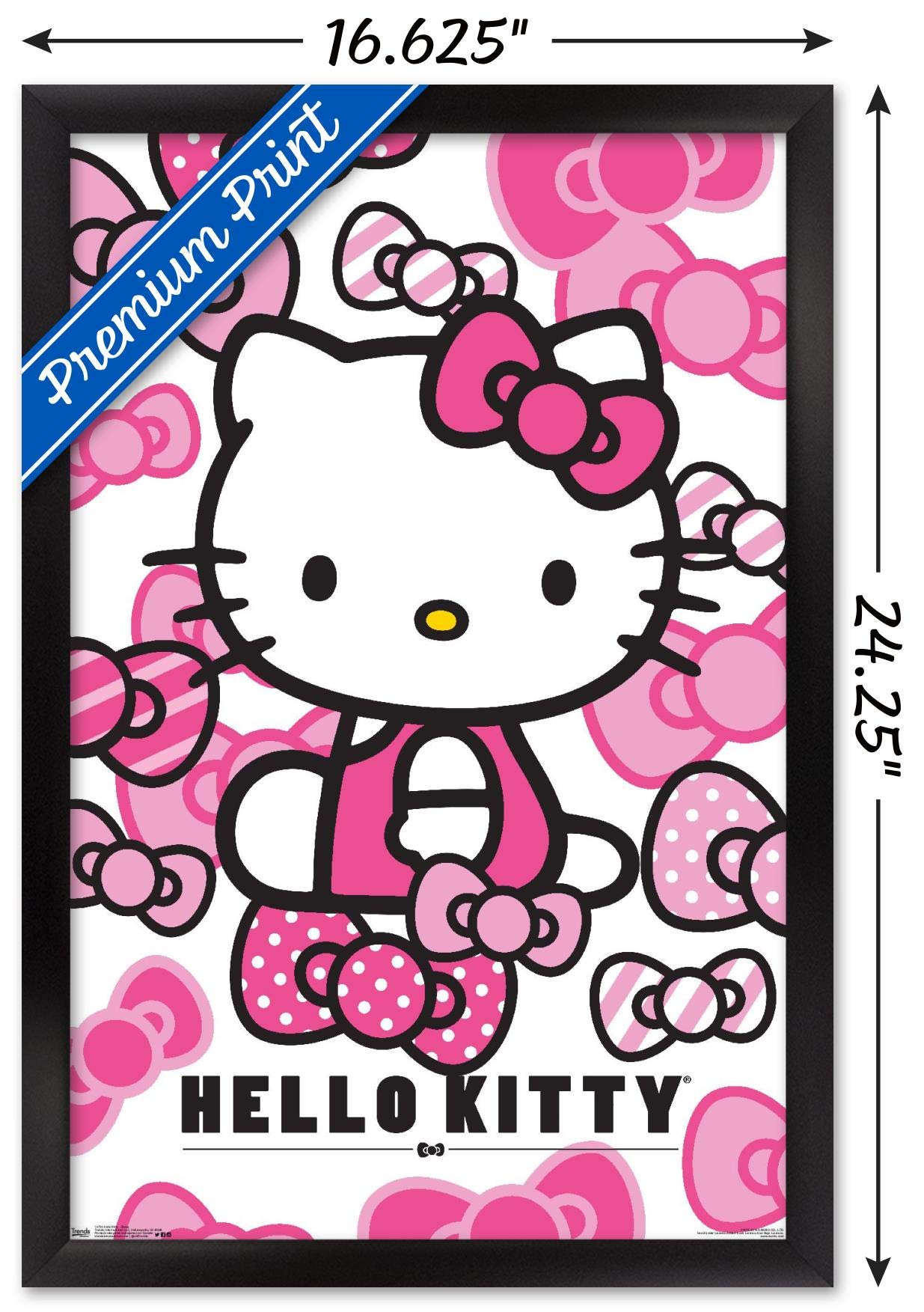 Trends International Hello Kitty - Bows Wall Poster, 14.725'' X 22.375'', Black Framed Version