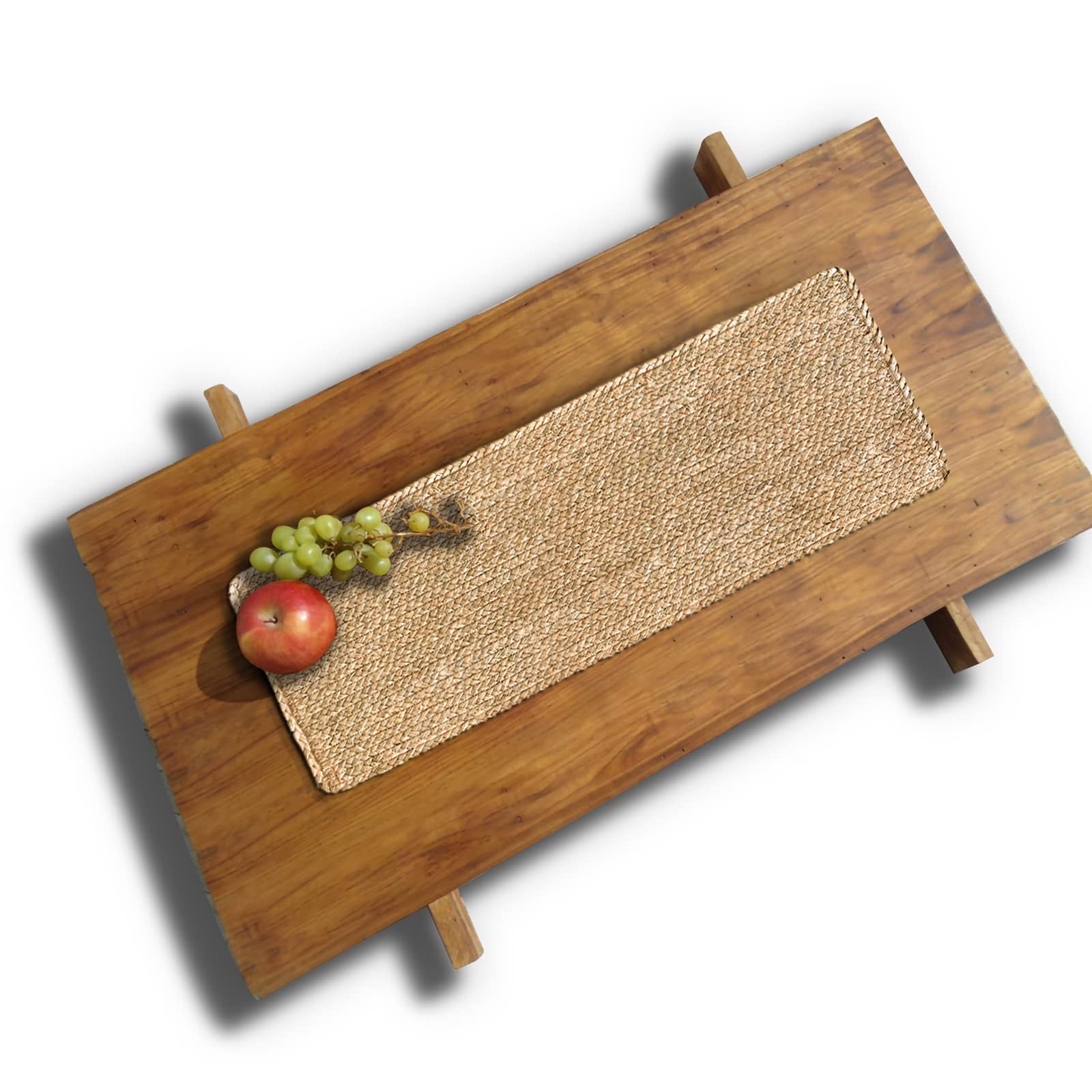 Cy Sisters Woven Placemats One Table Runner 36 Inches Long Rattan Placemats Rectangle Runners Natural Wicker Heavy Braided Straw