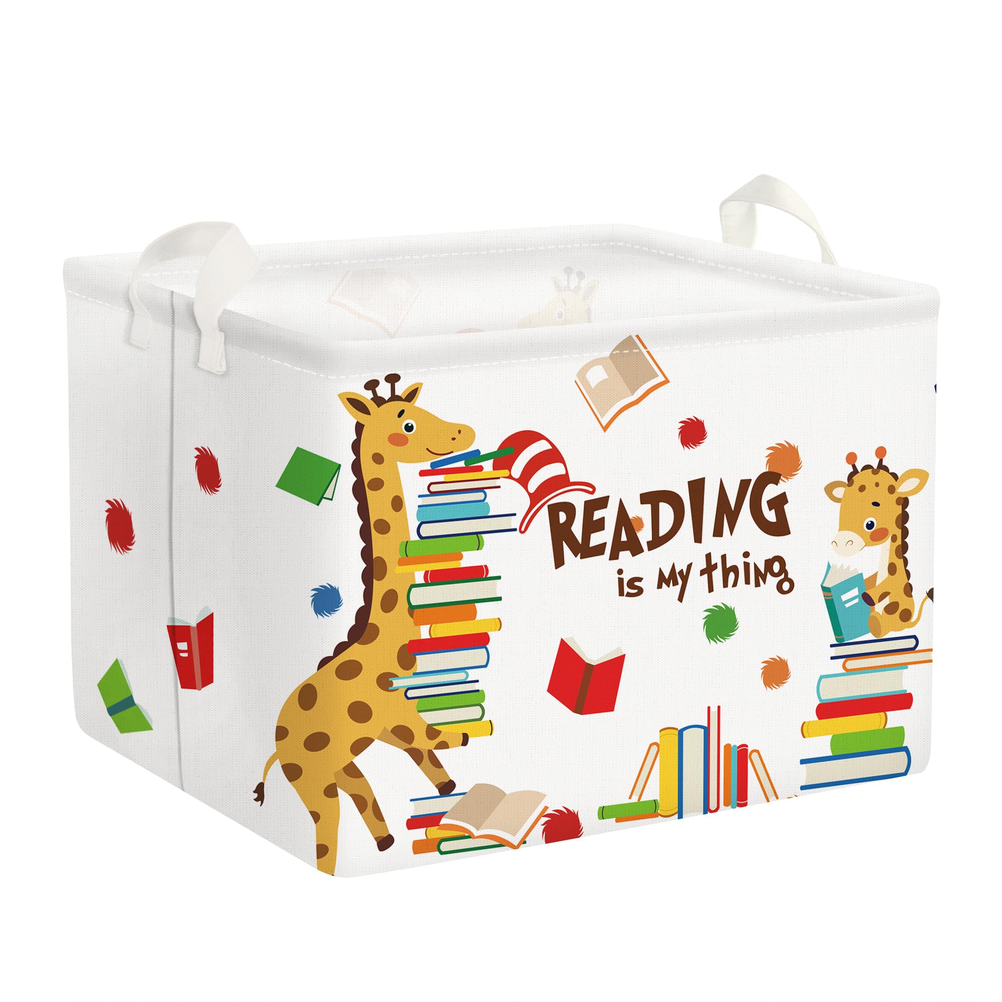 Clastyle Giraffe Reading Book Basket Classroom Storage Dr Quote Read Across America Book Baby Basket Colorful Dot Comic Book Cra