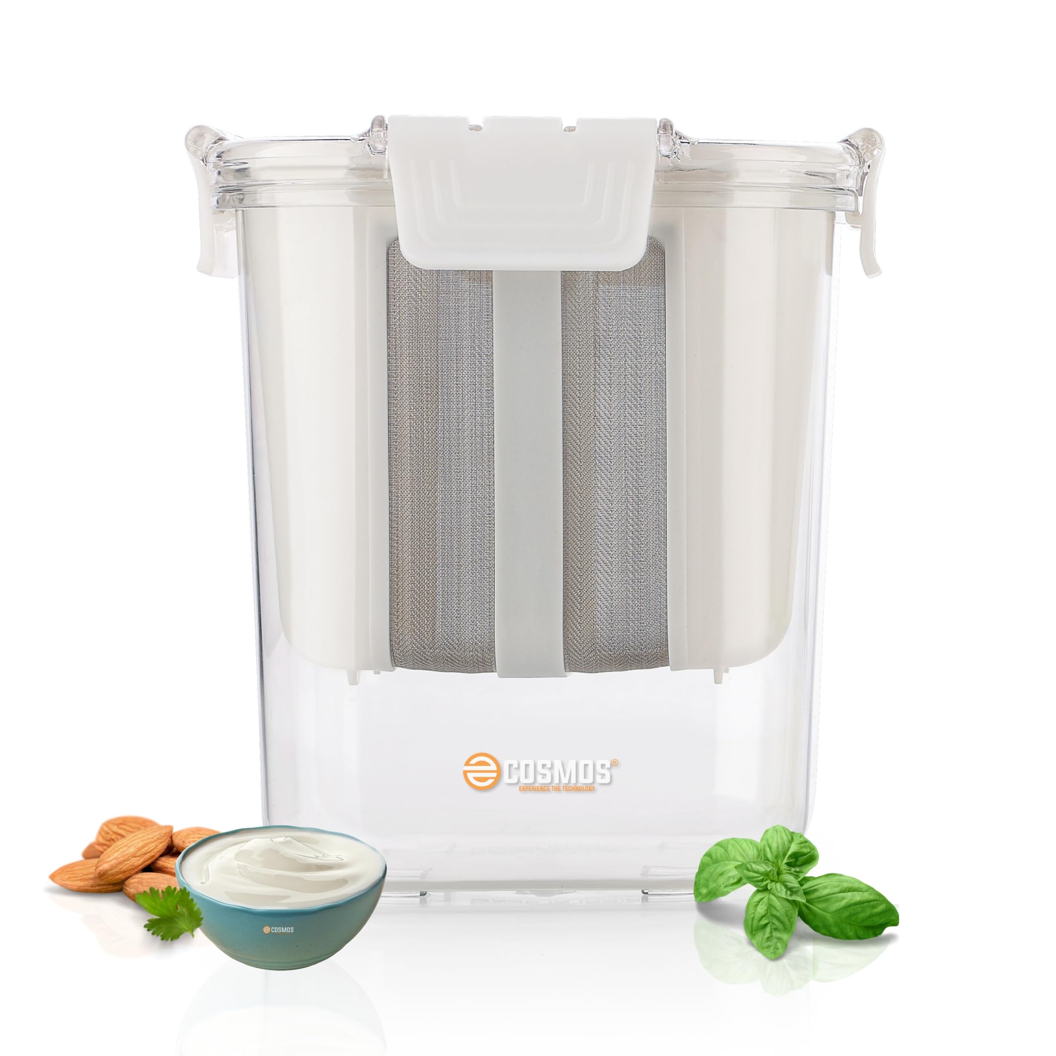 ECosmos Plastic Multipurpose Greek Yogurt & Curd Maker Hung Curd  1800Ml | Durable, BpaFree | Easy Homemade Yogurt & Cheese (