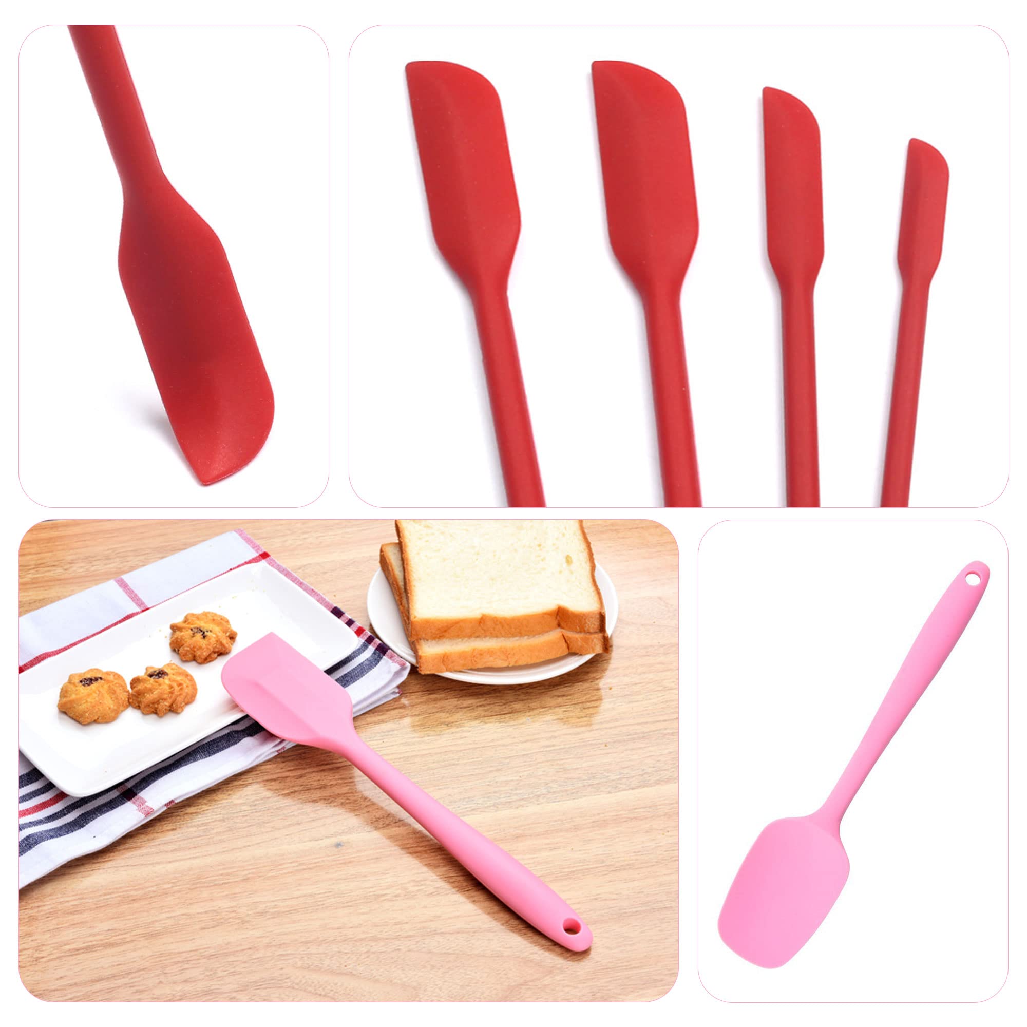 Mini Silicone Spatula Set 7Pcs Small Jar Spatula With Long Handle Makeup Spatula Tool Tiny Scraper For Kitchen And Cosmetic