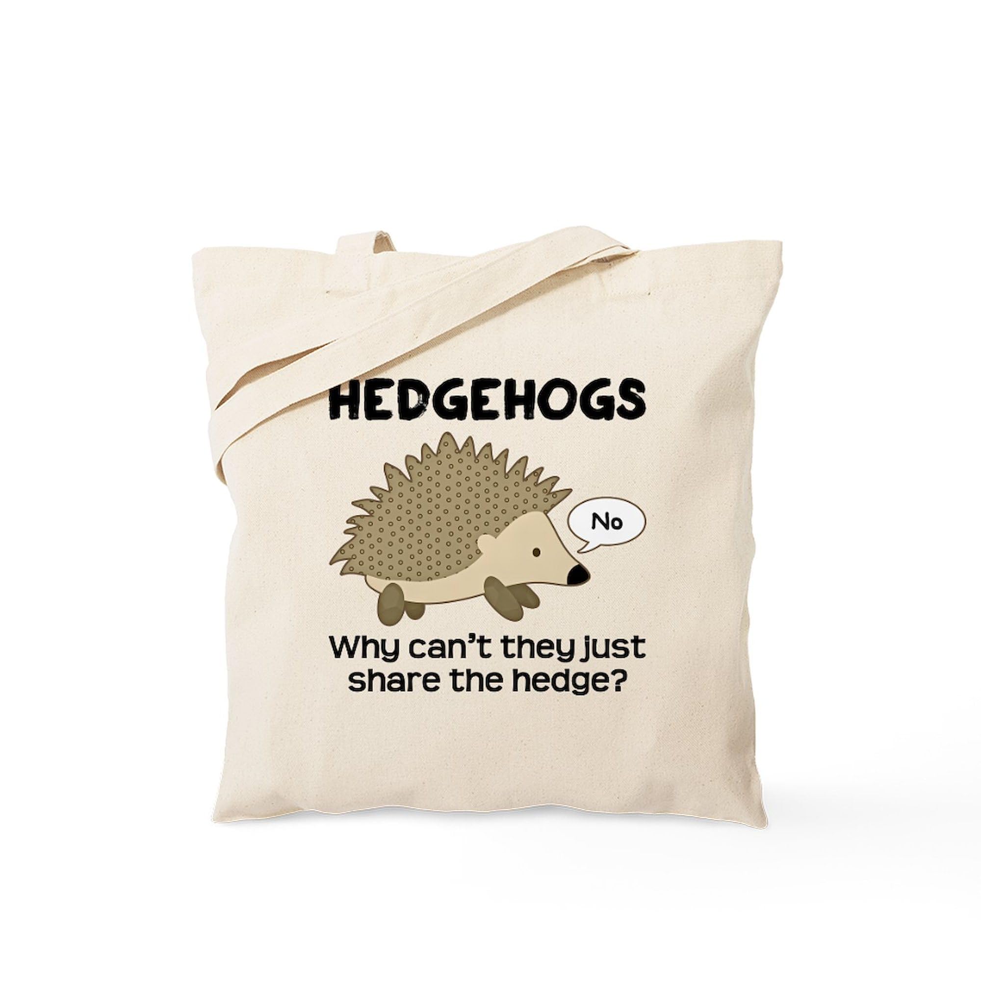 Cafepress Hedgehog Pun Tote Bag Natural Canvas Tote Bag, Reusable Shopping Bag