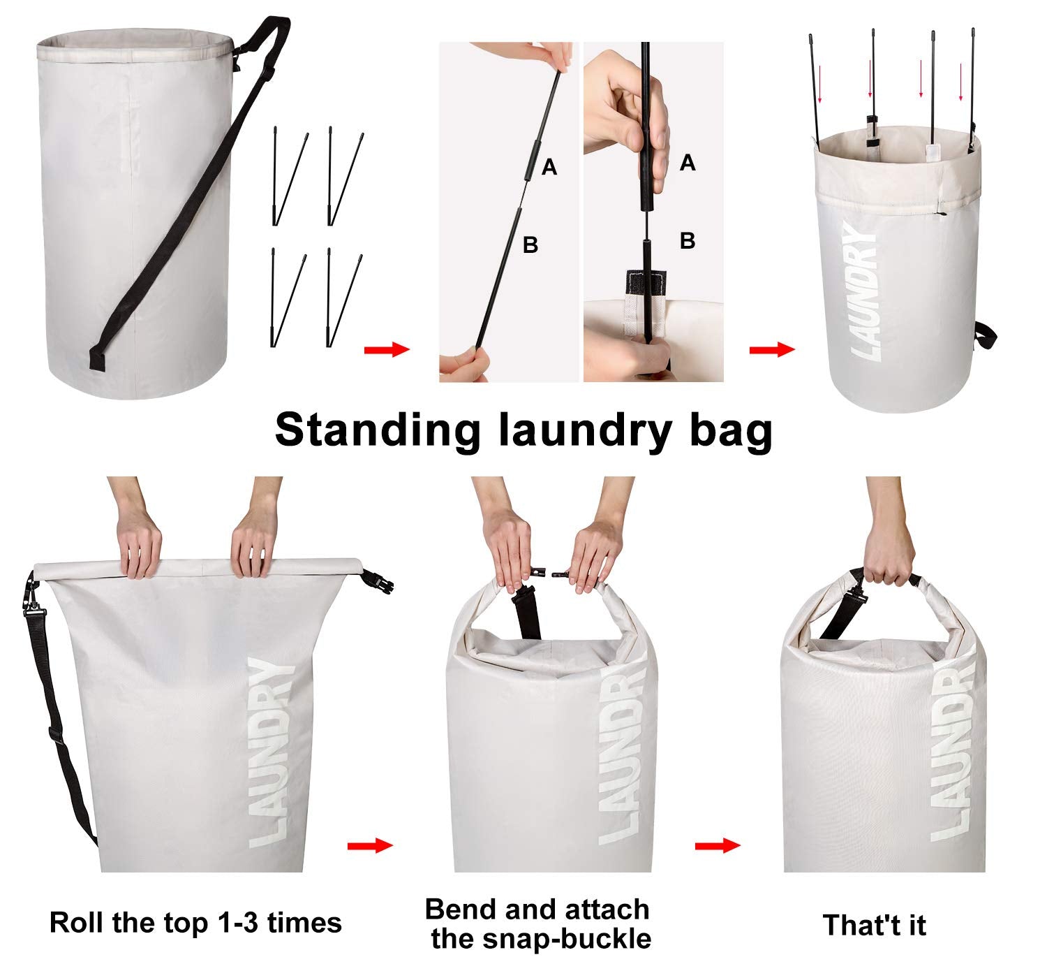 Wowlive Extra Large Foldable Laundry Bag Durable Laundry Basket Collapsible Laundry Hamper Backpack Laundry Liner Dirty Clothes