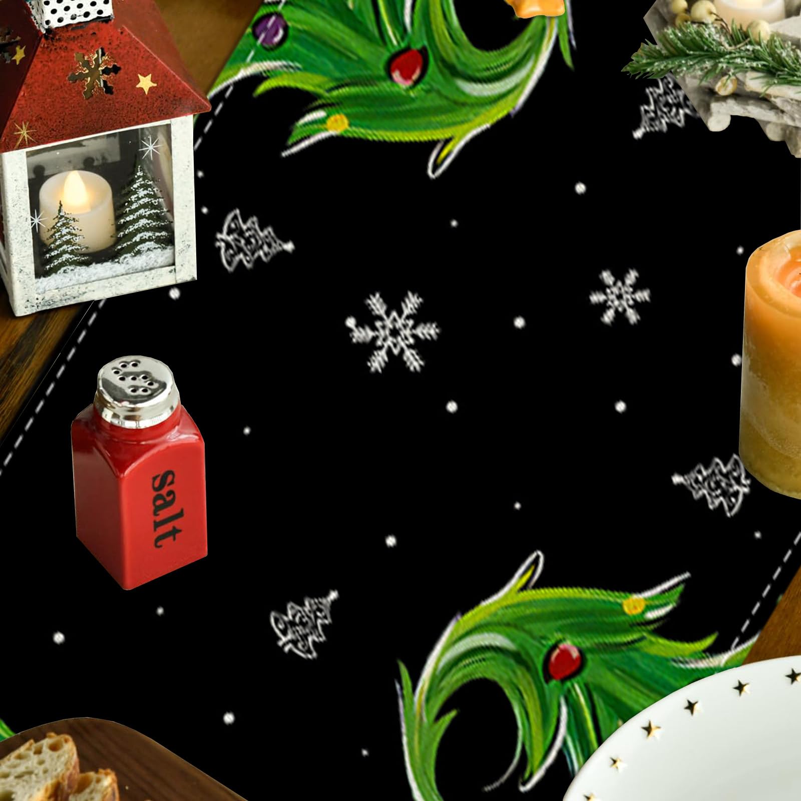 Christmas Table Runner Halloween Tablecloth Christmas Nightmare Before Decor Jack And Sally Christmas Decorations For Home Party