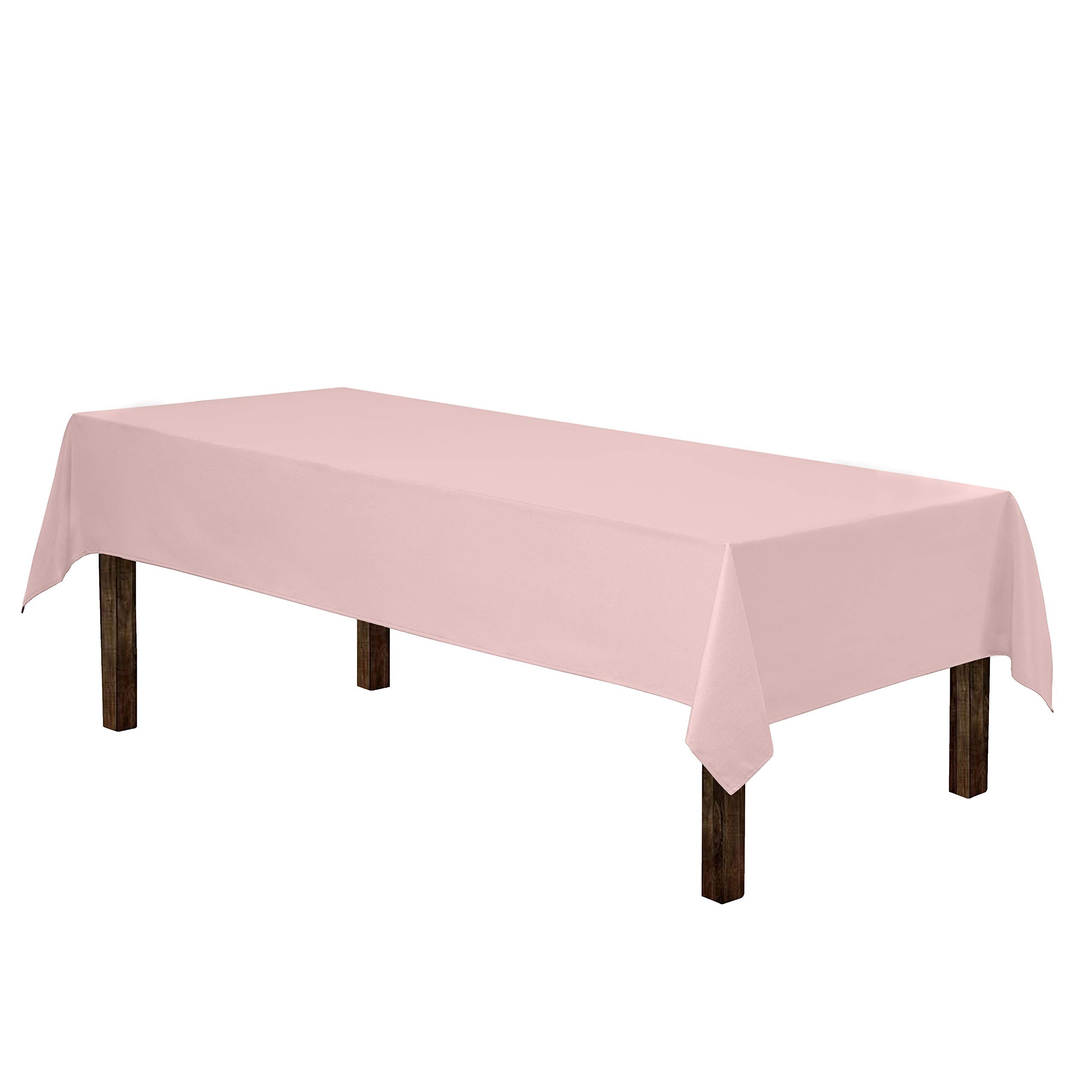 Gee Di Moda Rectangle Tablecloth - 60 x 84 Inch Pink Table Cloth for 5 Foot Rectangle Table - Heavy Duty Washable Fabric - for 5