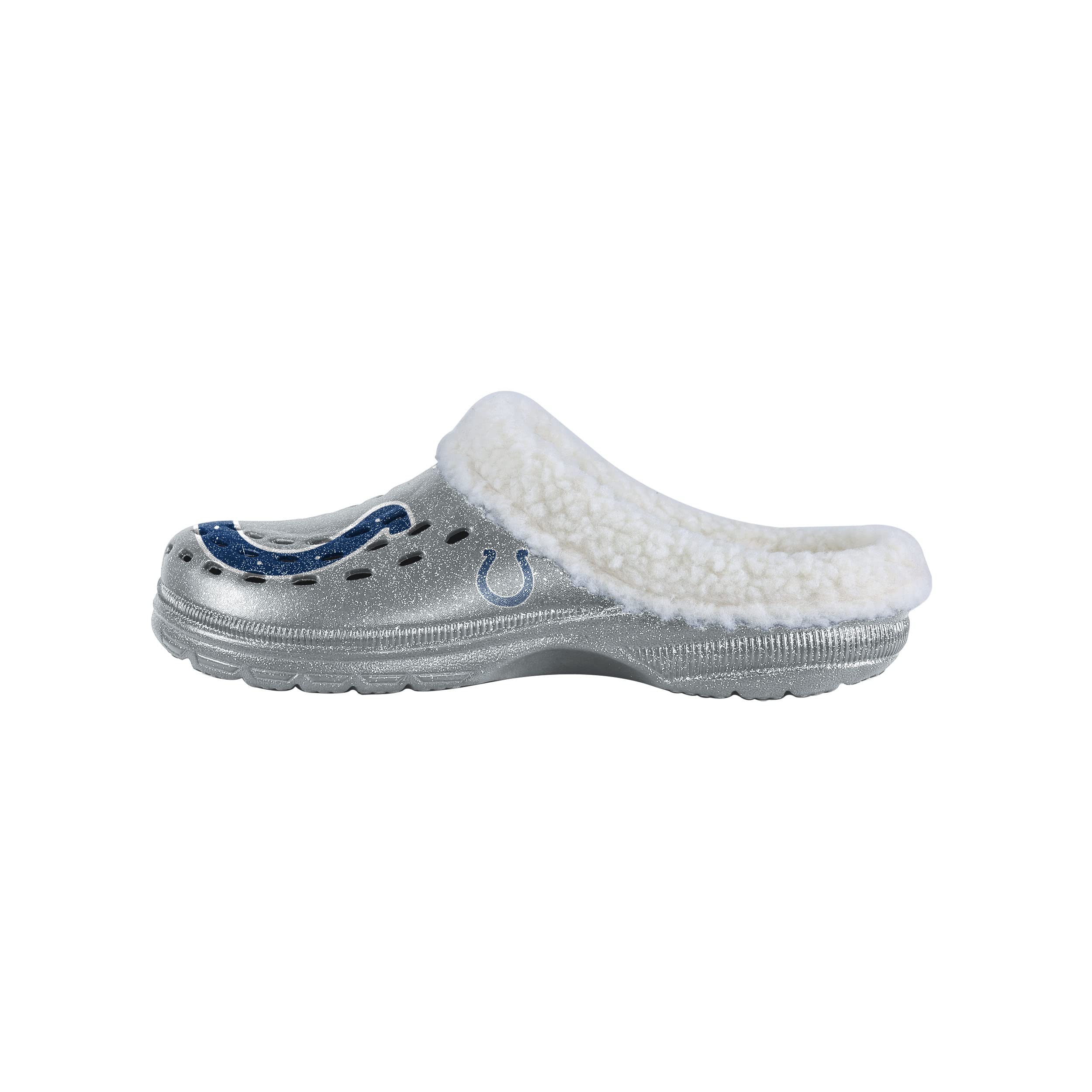 Indianapolis Colts Nfl Womens Sherpa Lined Glitter Clog - S