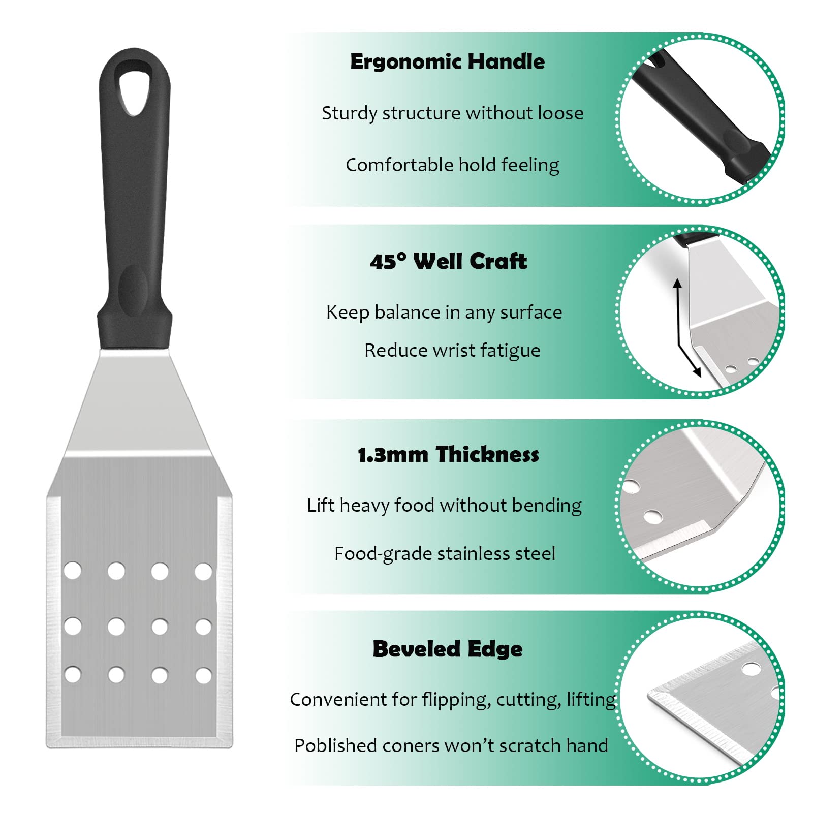 Griddle Accessories Kit Of 20, Hasteel Heavy Duty Metal Spatula Set, Stainless Steel Teppanyaki Tools For Flat Top, Barbecue Gri
