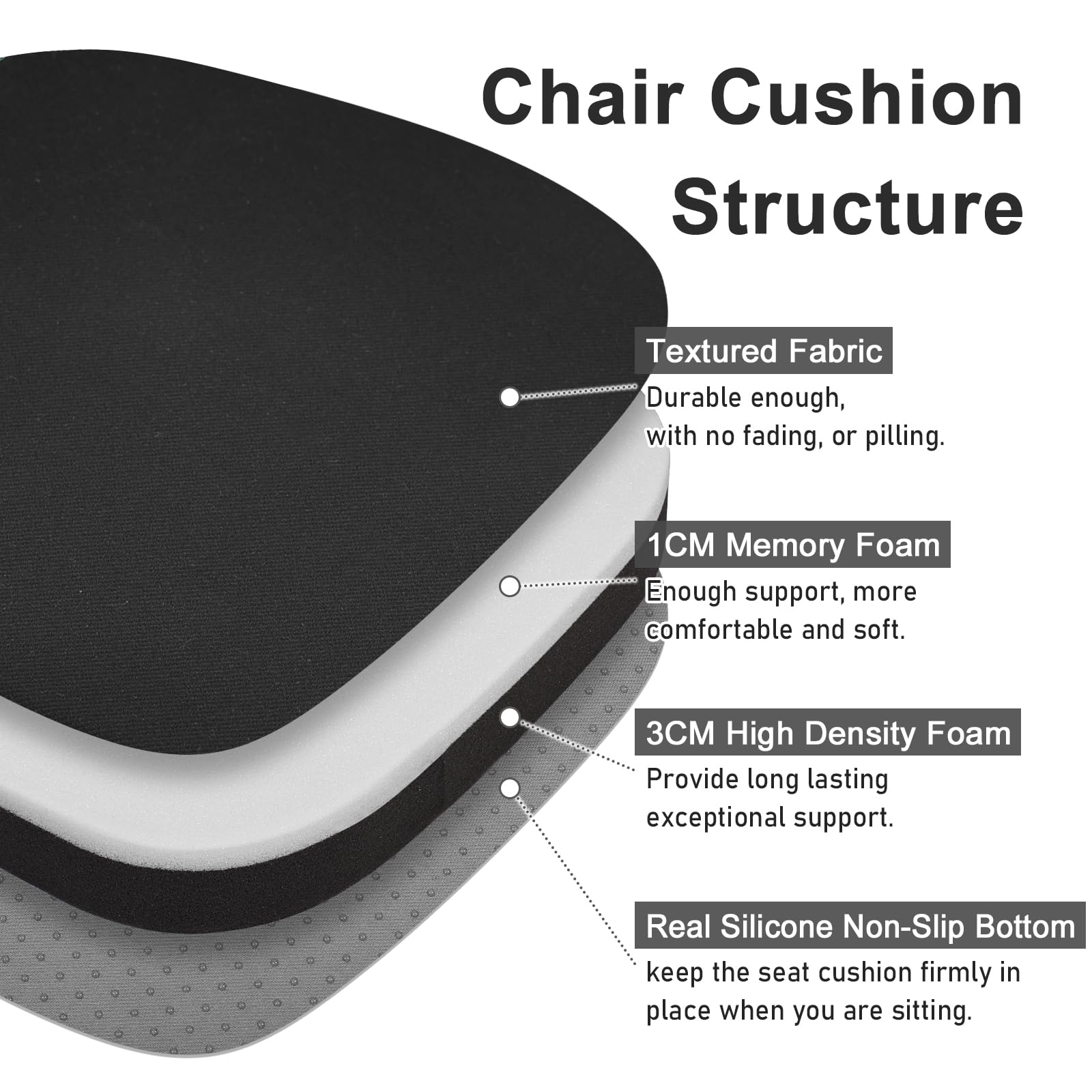 Baibu 14In Metal Chair Cushion With Ties, Set Of 2 Non-Slip Metal Dining Chair Pads Kitchen Seat Cushions With Machine Washable