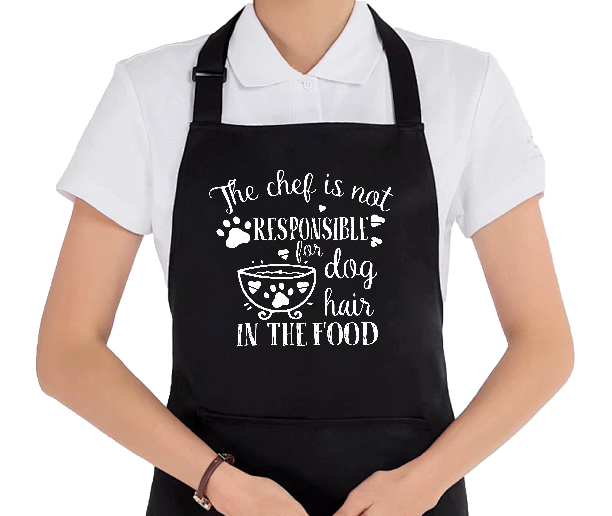 Uinwk Funny Dog Lover Gifts Aprons For Women Men With Pockets, Gifts For Dog Mom Dad Owners, Pet Lovers Owners Waterproof Adjust