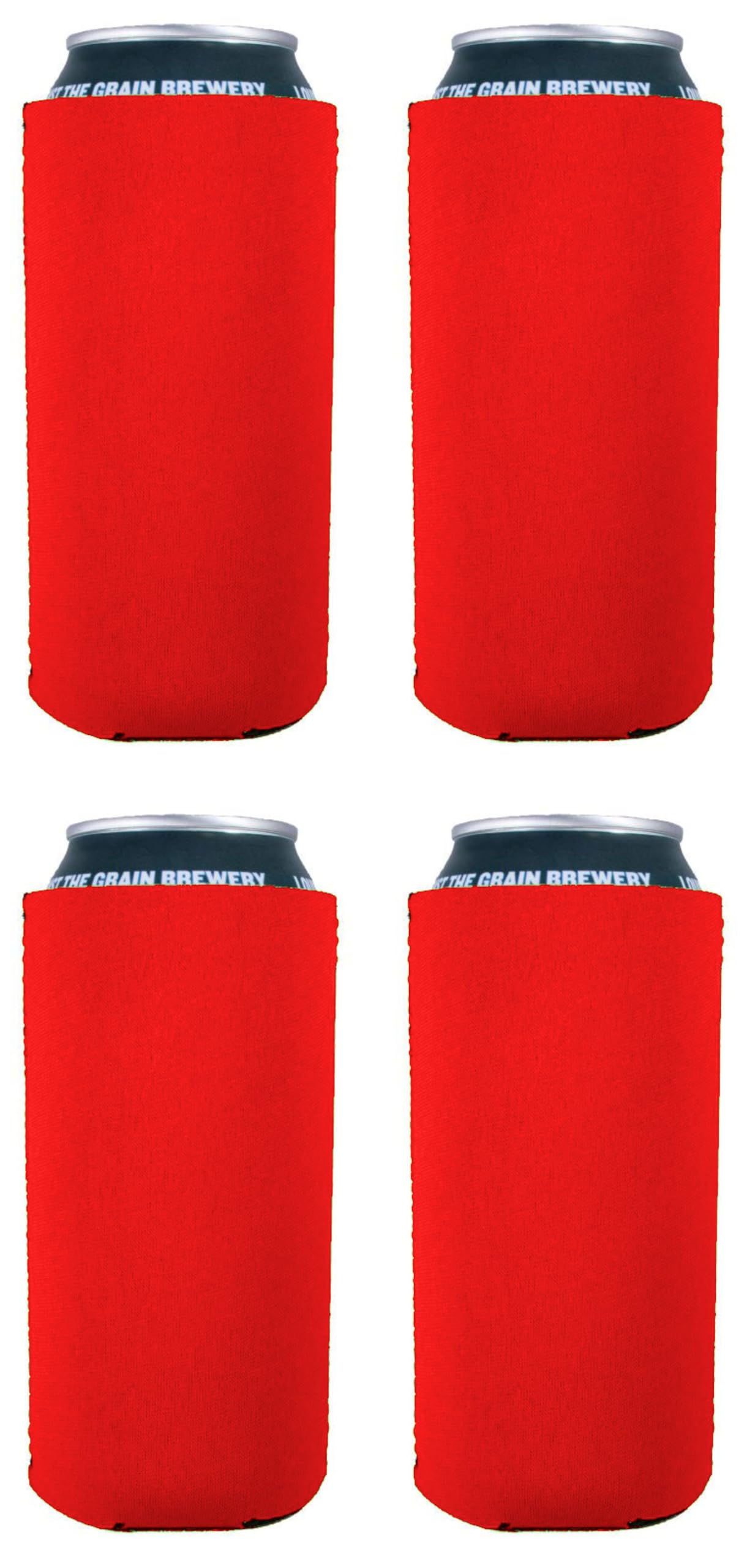 Blank Neoprene 16 Oz. Can Coolie (4 Pack, Bright Orange)
