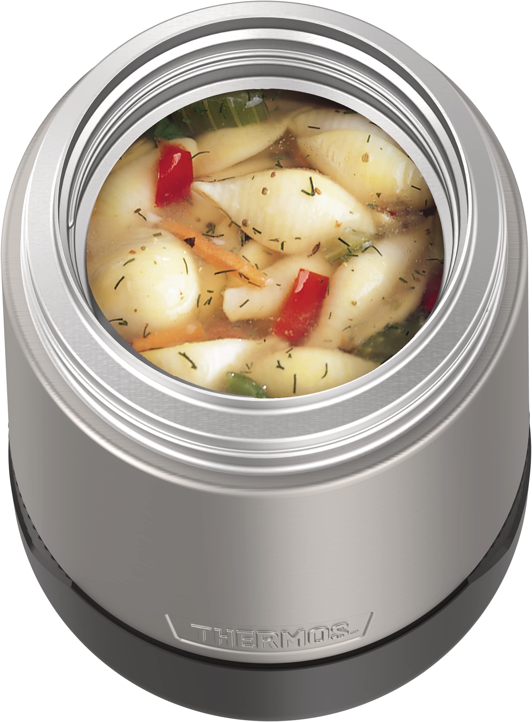 Alta Series By Thermos Stainless Steel Food Jar 18 Ounce, Matte Steel/Espresso Black