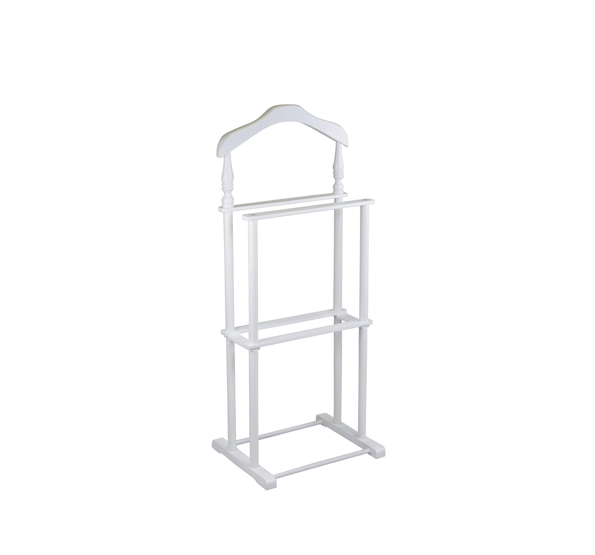 Proman Products Sakura Twin Valet With Wooden Hanger, Trouser Bar & Tie Bar, White