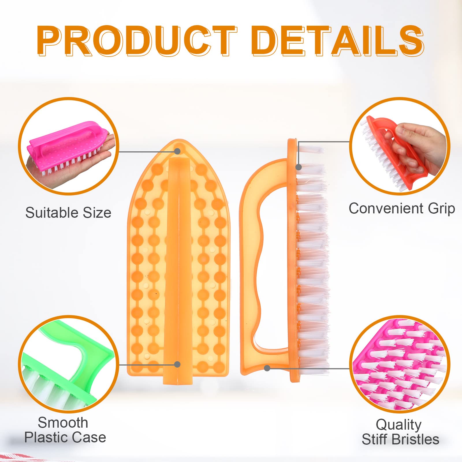 Eaasty 48 Pack Cleaning Brush Scrub Brush With Comfortable Grip Stiff Bristles Dish Scrub Brush Kitchen Scrub Brush Household Ca