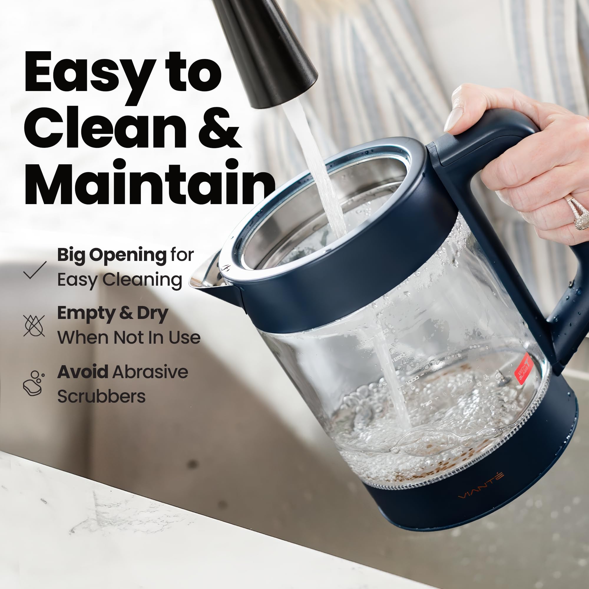 Viant   Electric Kettle With Tea Infuser For Loose Leaf Tea. Hot Tea Maker With Temperature Control And Automatic Shut Off. Tea