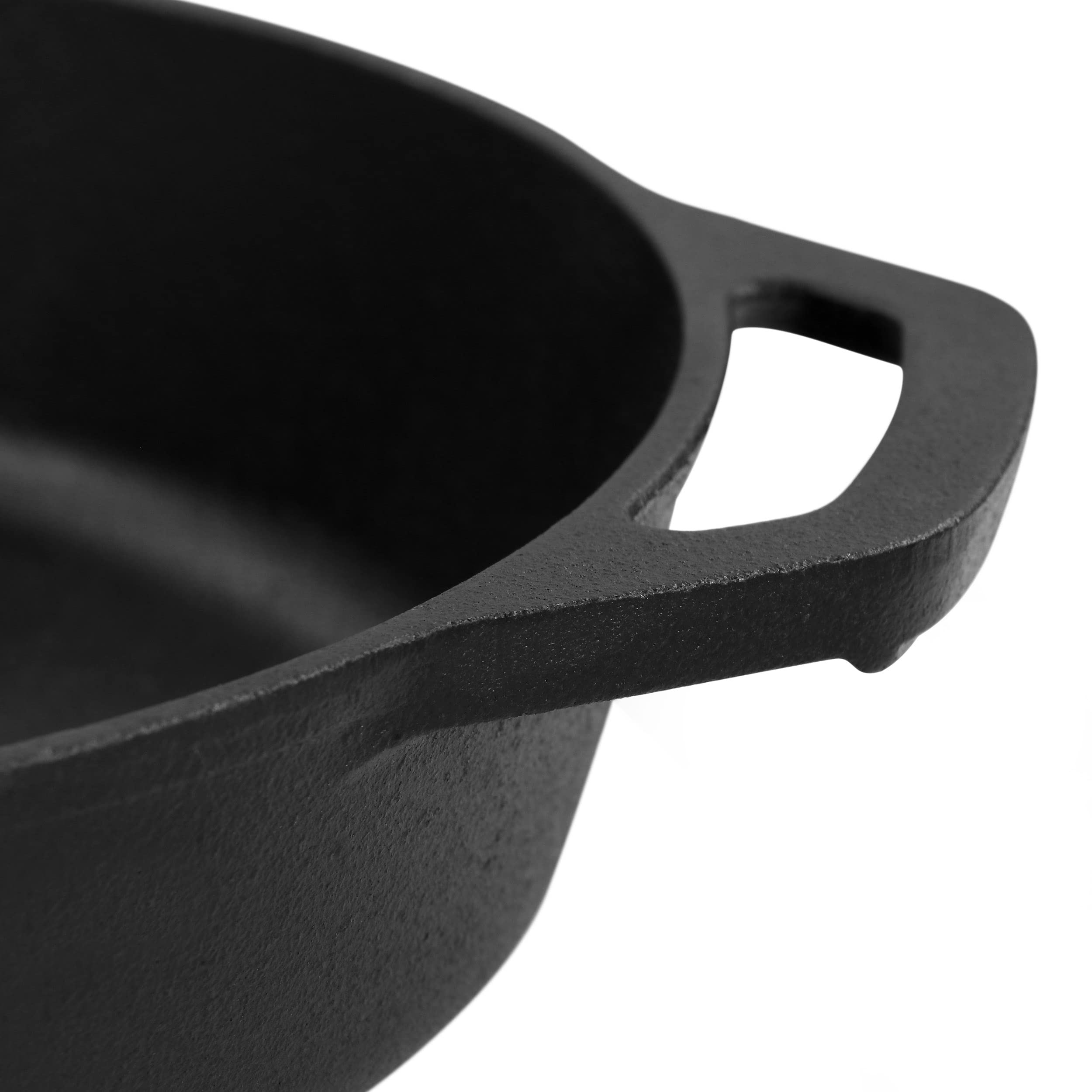 Megachef 12 Inch Round Preseasoned Cast Iron Frying Pan In Black, Mcci