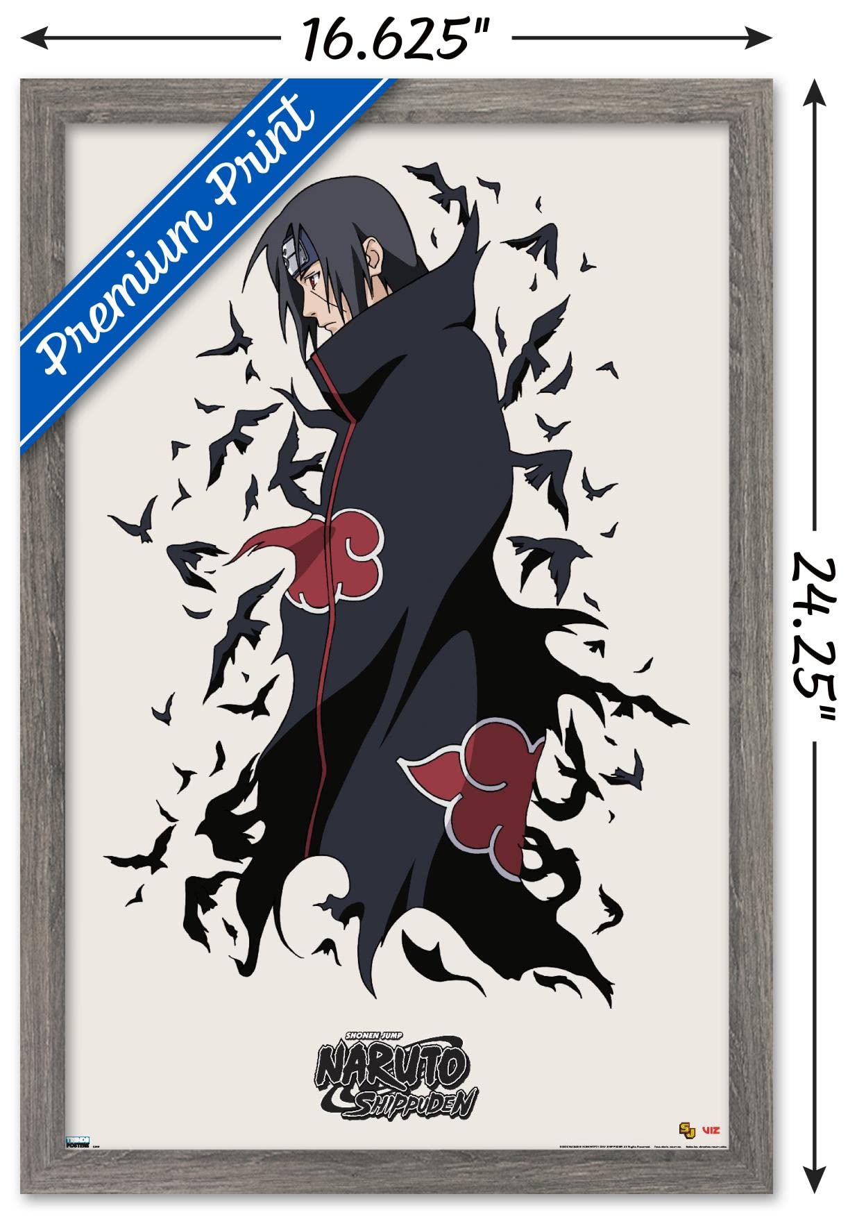 Trends International Naruto Shippuden - Itachi Wall Poster, 14.725'' X 22.375'', Barnwood Framed Version