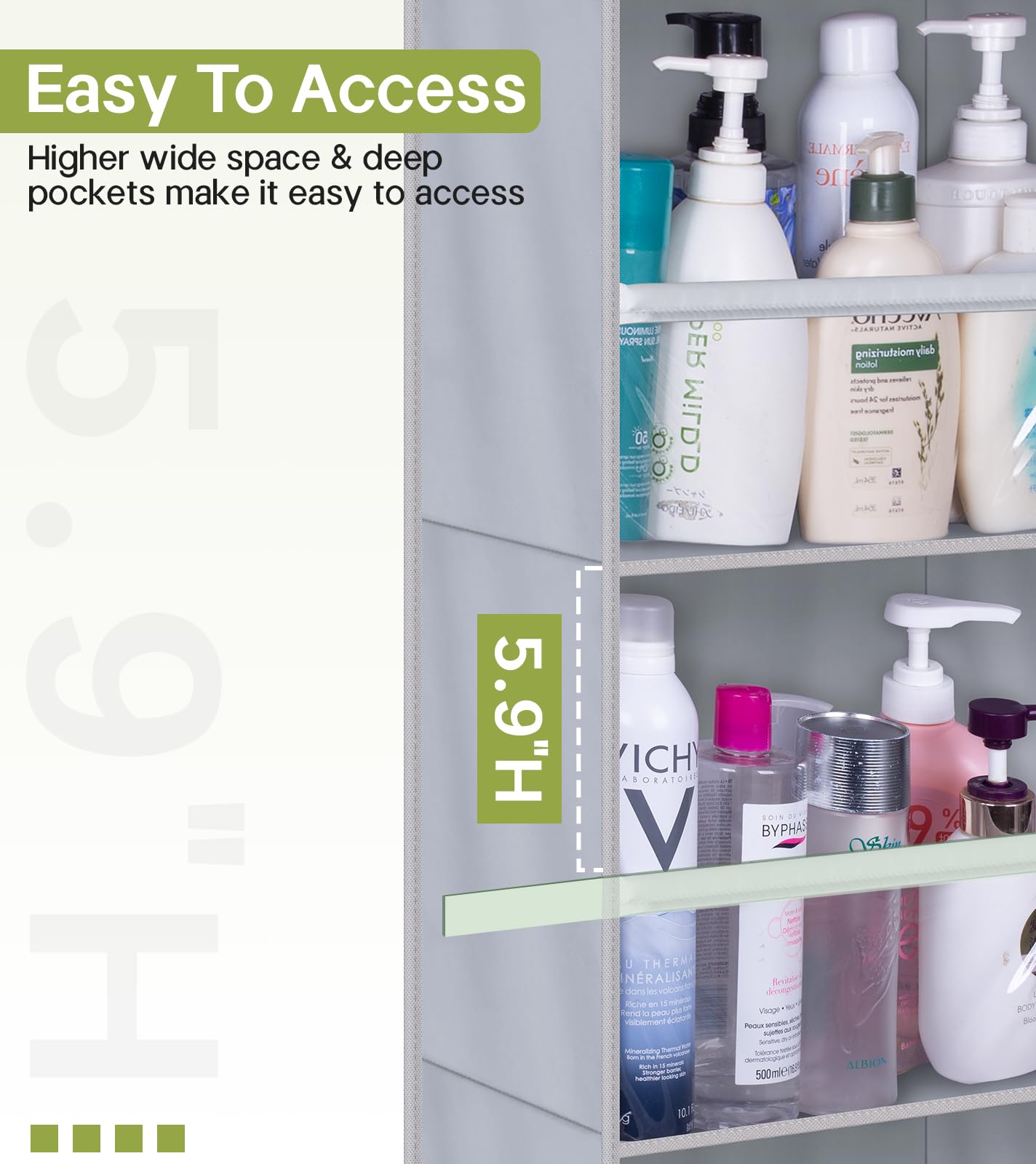 Aooda Over The Door Organizer, Large Capacity Closet Door Hanging Organizer, Clear Deep Pockets Baby Organizer Storage For Nurse