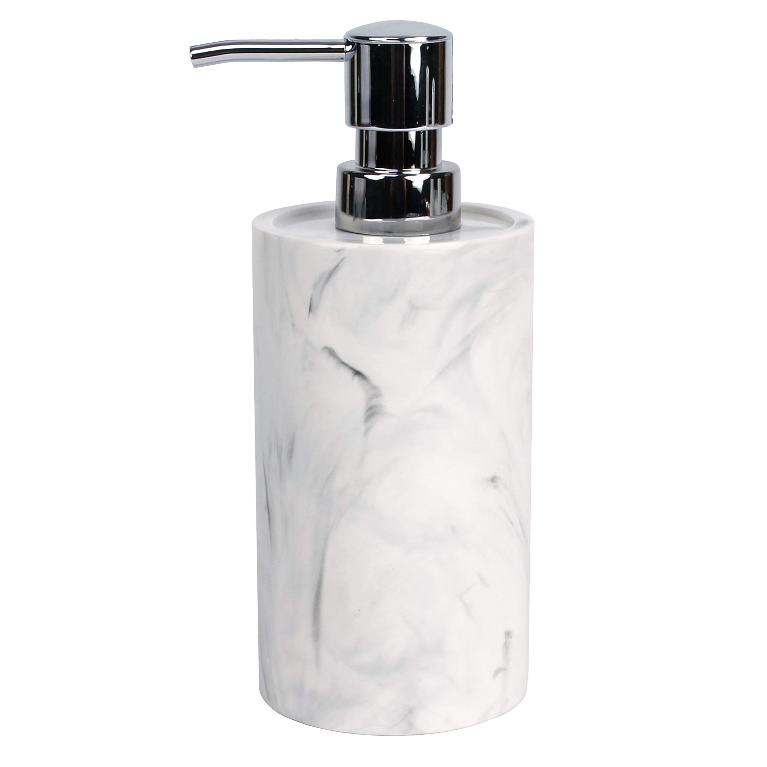 Skl Home Marble Swirl Soap Dispenser, White