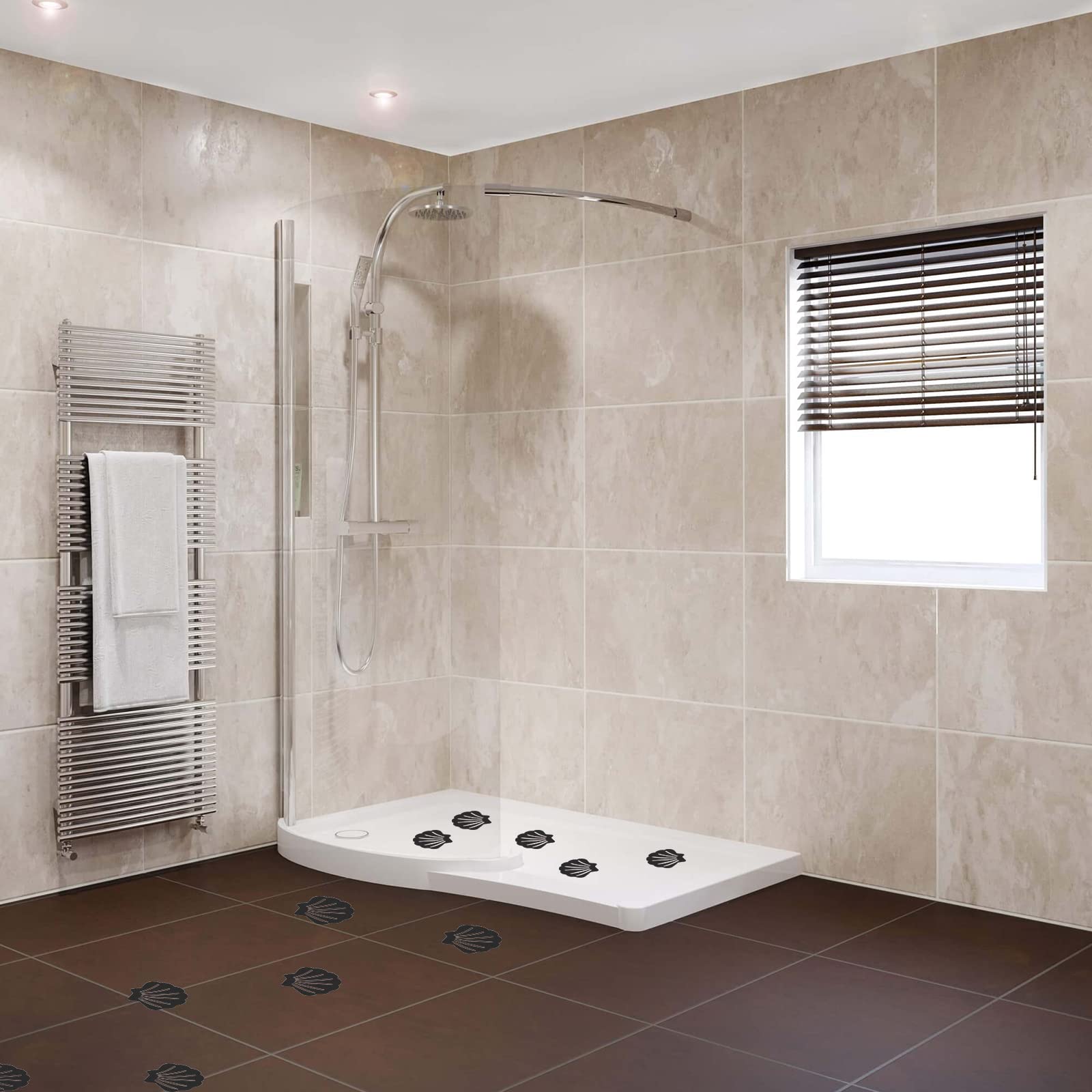 Coufce Bathtub Stickers Non Slip, Shell Shaped Tubs Safety Shower Treads, Adhesive Sticker For Bathroom Bathtub, Shower Floor, B