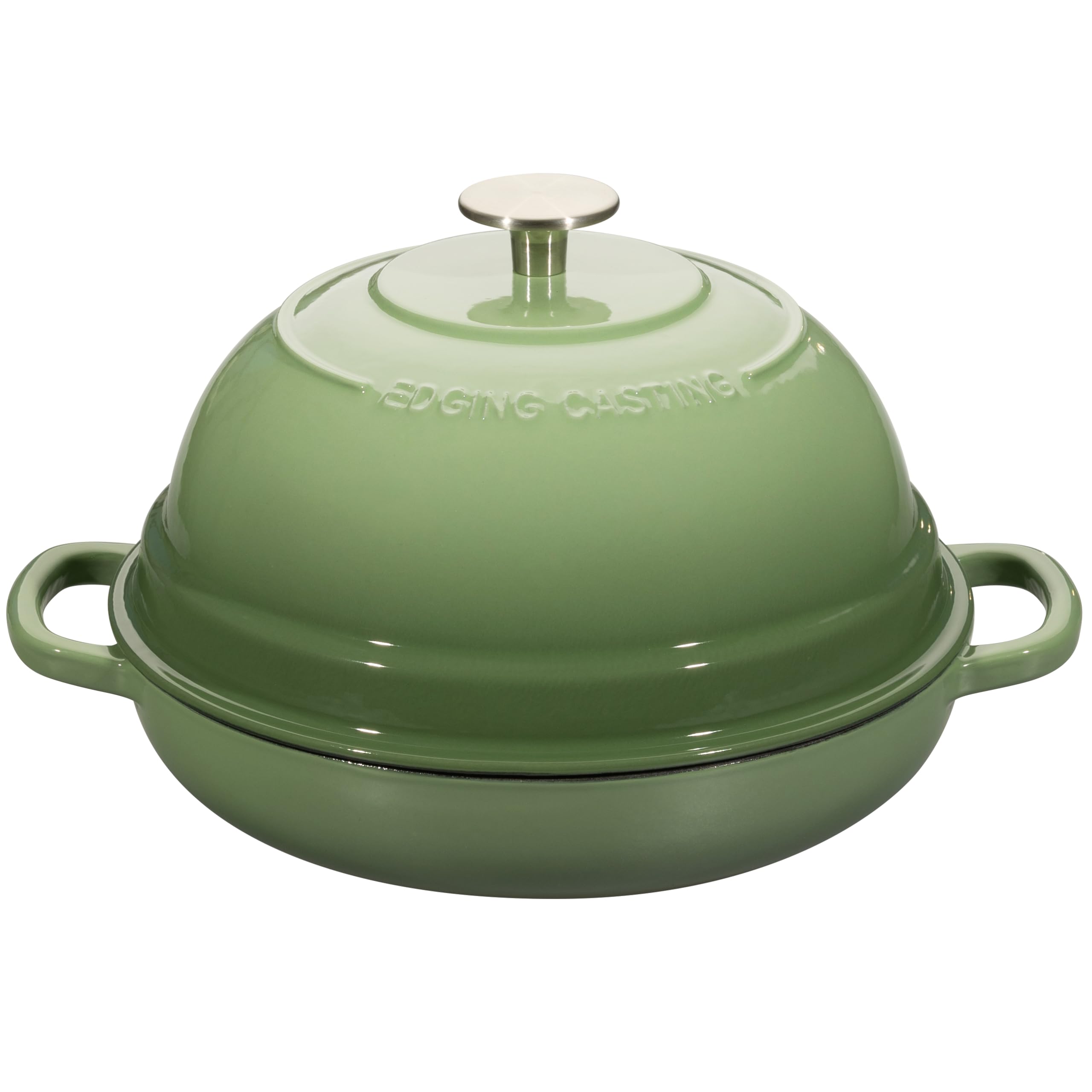 EDGING CASTING Enameled Cast Iron Dutch Oven Pot with Lid, Round Bread Oven for Homemade Sourdough Bread Baking, 6 Quart, Pistac