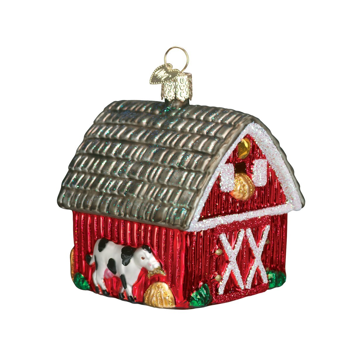Old World Christmas Ornaments: Farm Animals Glass Blown Ornaments for Christmas Tree, Barn