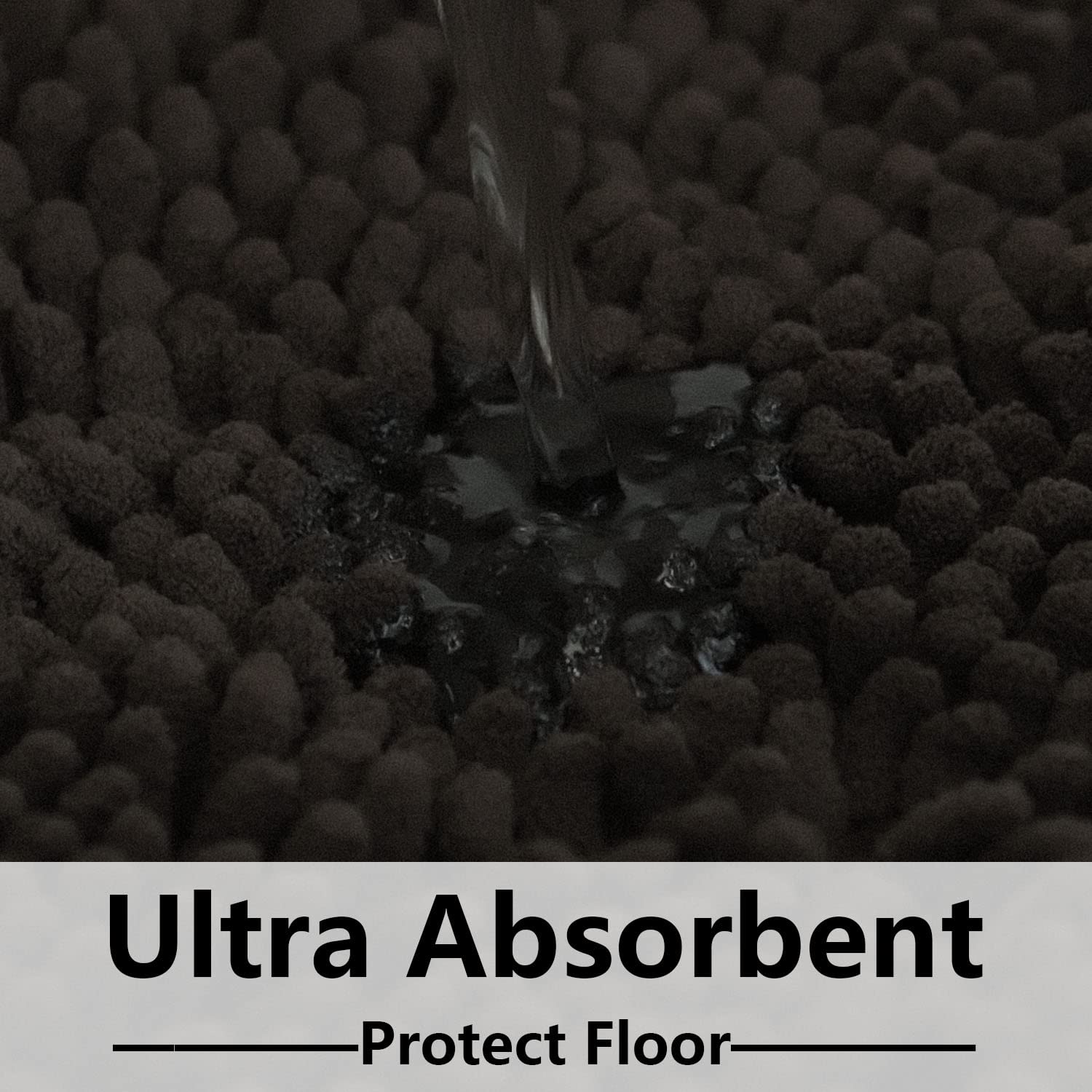 Bathroom Rugs Sets 2 Piece, Extra Soft Chenille Bath Mat Ultra Absorbent Bathroom Rug, Bathroom Mat With Sturdy Pvc Non-Slip Bot