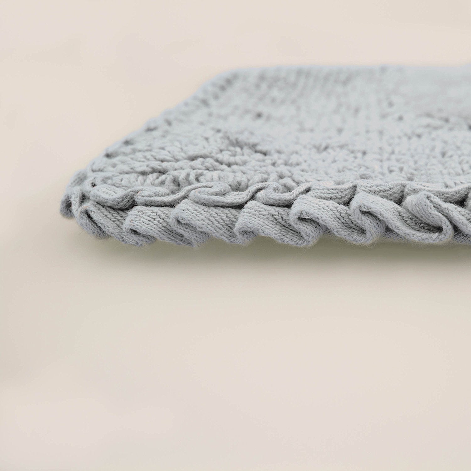 Laura Ashley Ruffle Cotton 17'' X 24'' Bath Rug, Aqua