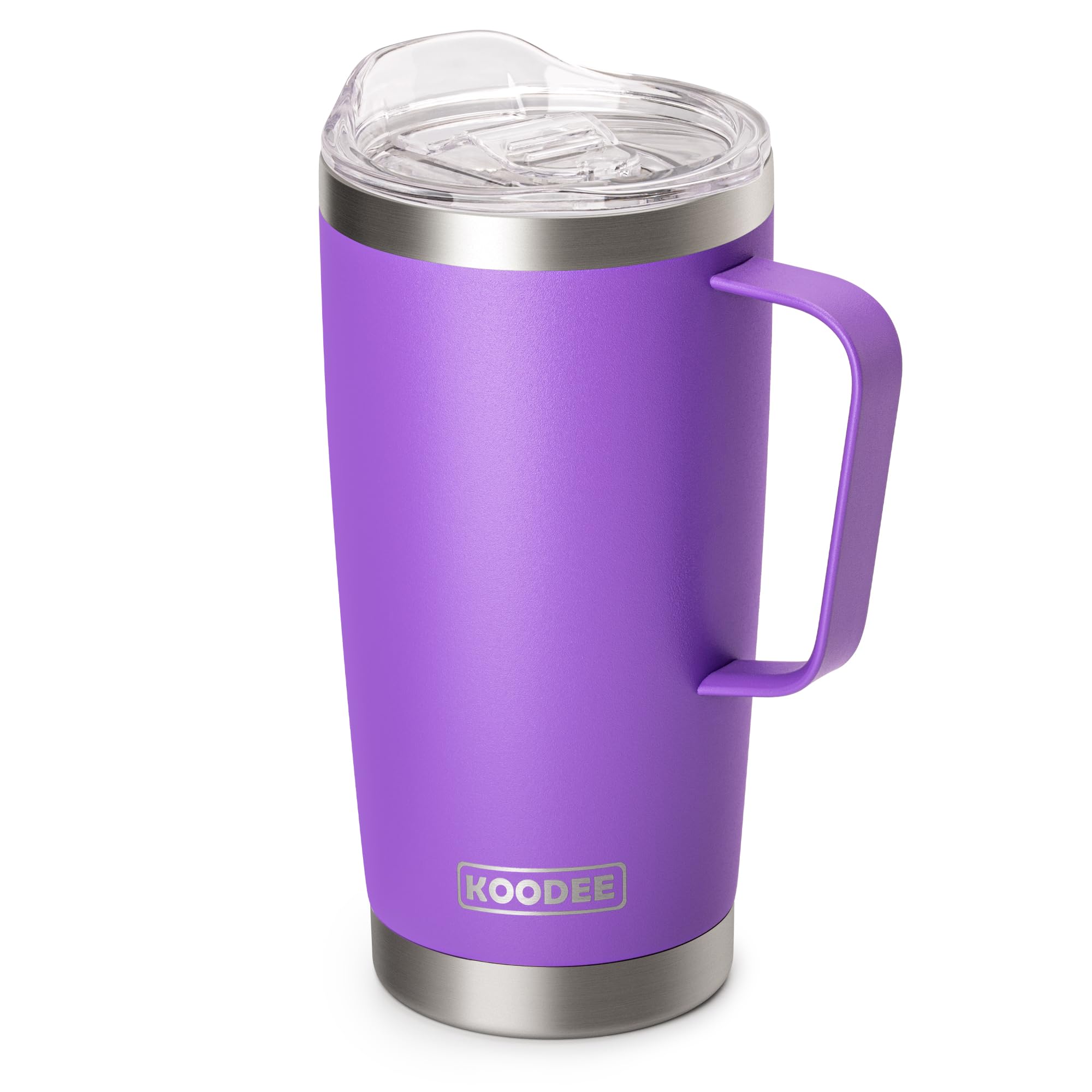 Koodee Travel Coffee Mug With Lid, 20 Oz Insulated Coffee Mug Stainless Steel Double Wall Camping Coffee Cup, Spill Proof (Purpl