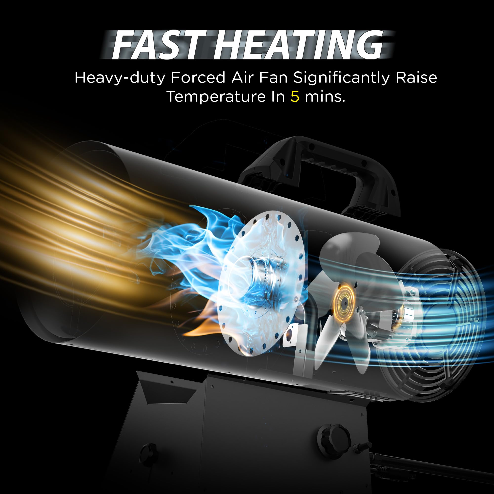 Inokraft Maxheat Mh125 125,000 Btu Forced Air Propane Heater, Auto 25-95F On/Off Control, Portable Garage Heater, Propane Torped