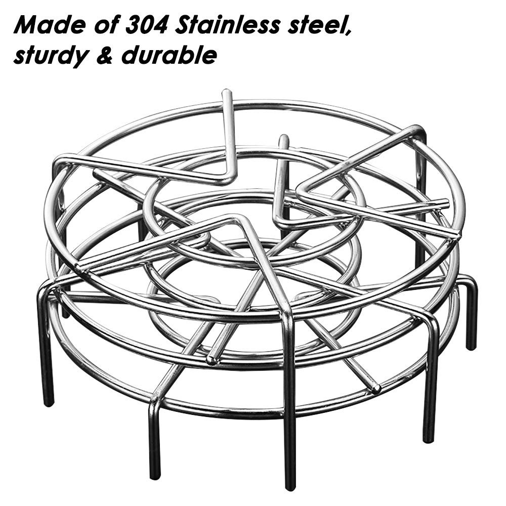 Set Of 3, Stainless Steel Trivet Rack Stand, Sourceton 3 Sizes Heavy Duty Pressure Cooker Steam Rack, Steaming Rack, Pot Pan Coo
