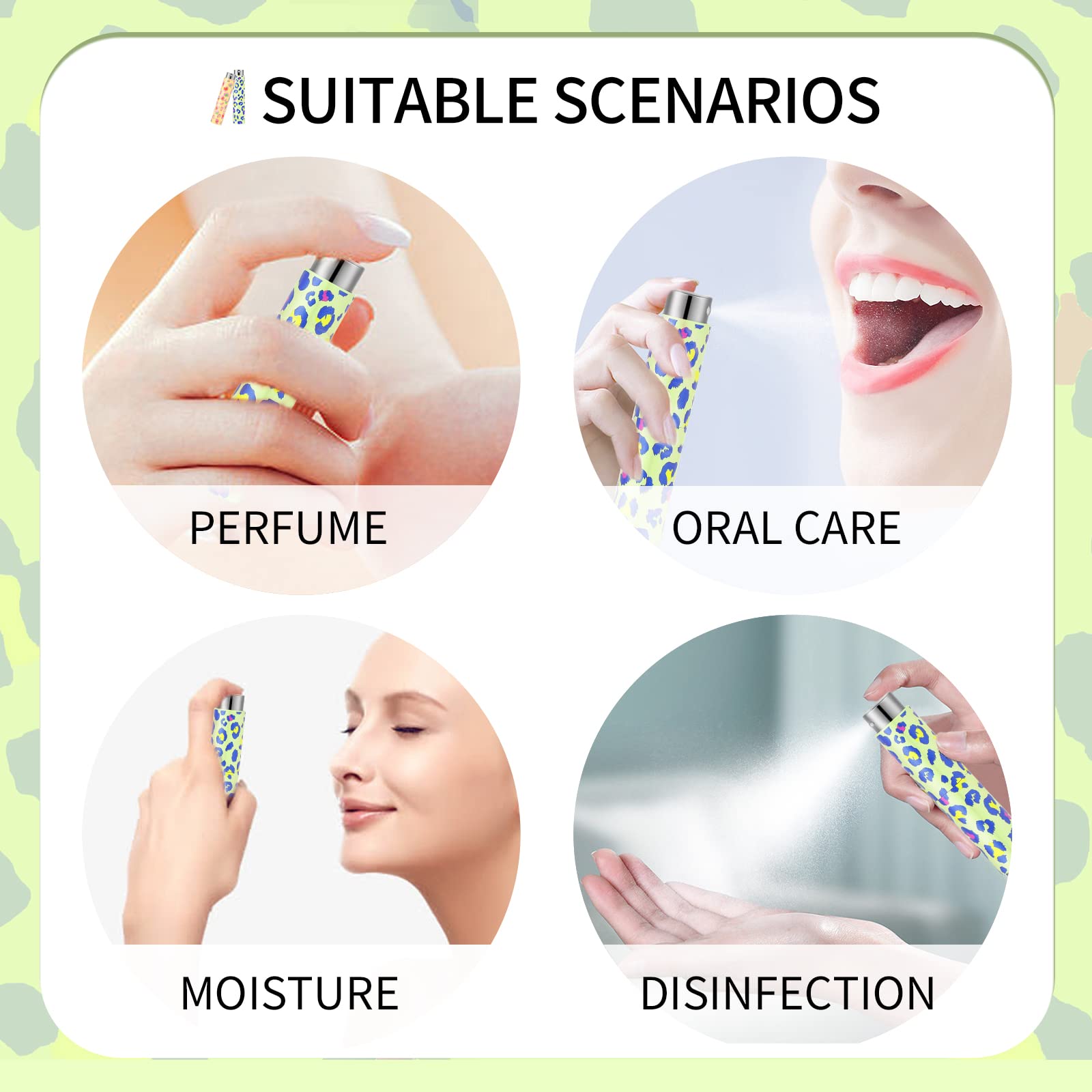 Lil Ray 8ml/5PCS Portable Mini Perfume Atomizer Spray Bottle  Leopard Print Travel Refillable Atomizer Sprayer for Perfume Cologn  Fragrance with Twist Design