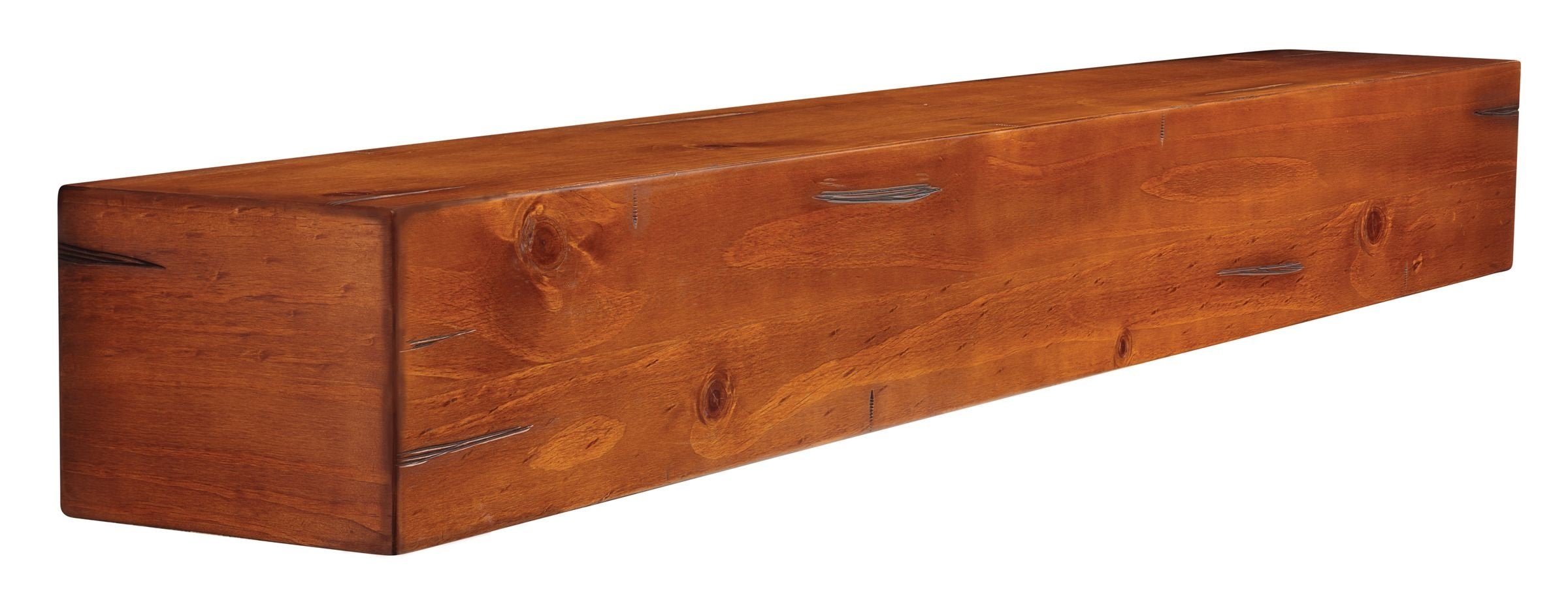 The Lexington 60'' Shelf or Mantel Shelf Medium Rustic Distressed Finish