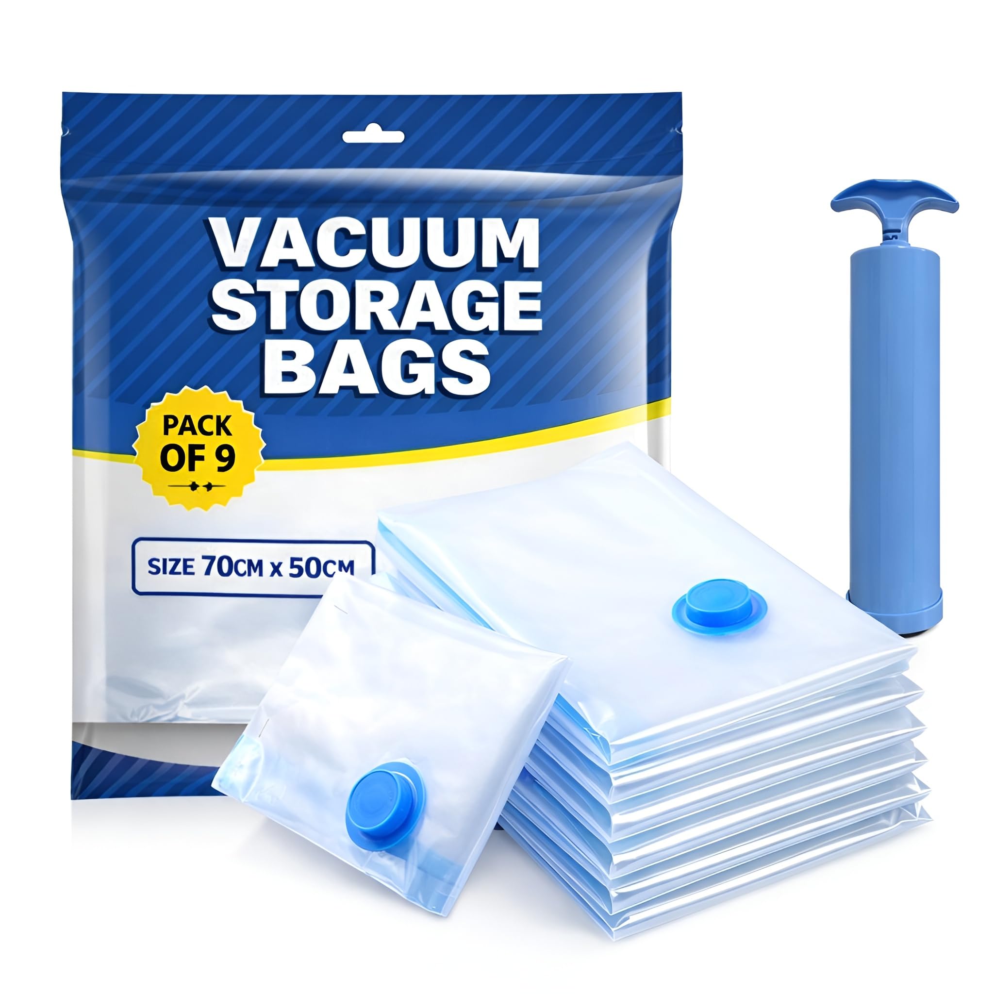 Xtore Versatile SpaceSaving Vacuum Storage Bags Set Of 9 For Clothes & Travel Organization | Airtight Compression Bags For Ward