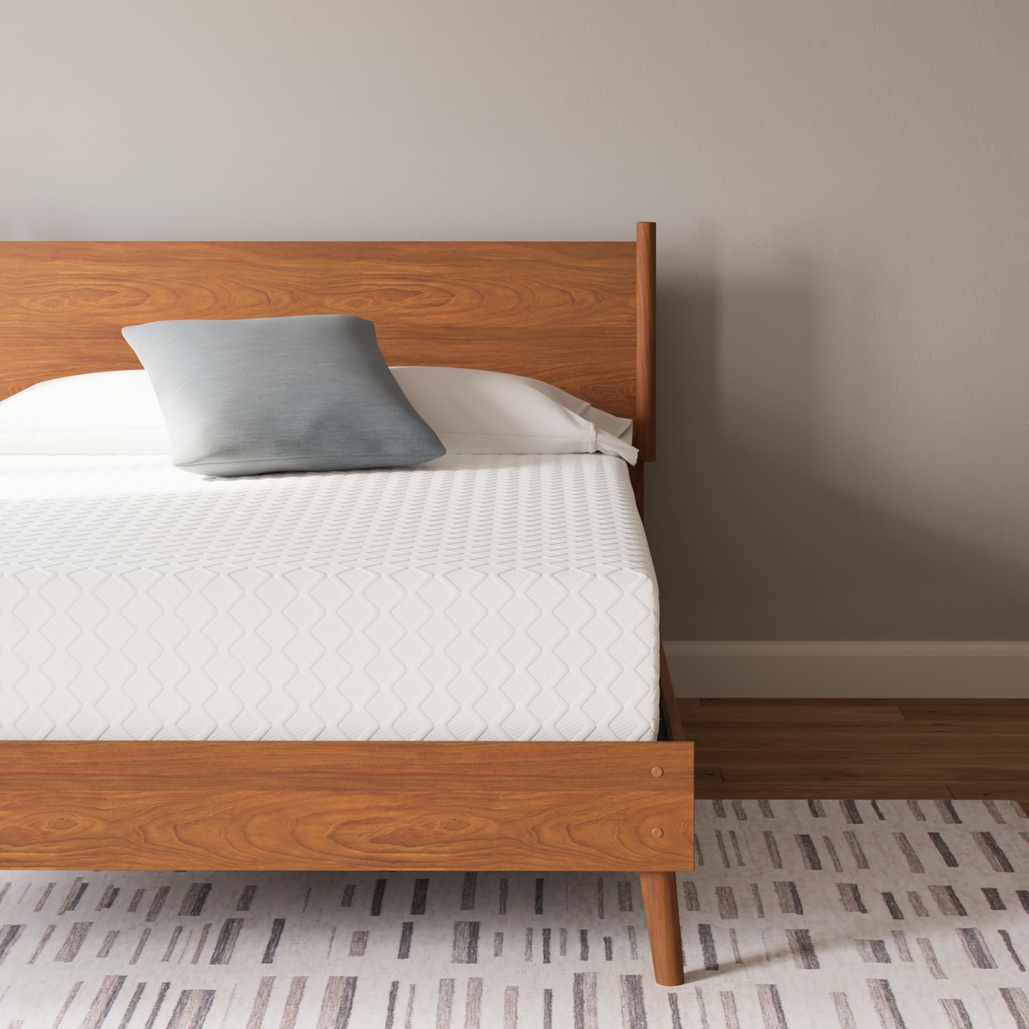 Signature Design by Ashley California King Size Chime 12 Inch Medium Firm Memory Foam Mattress with Green Tea & Charcoal Gel  White