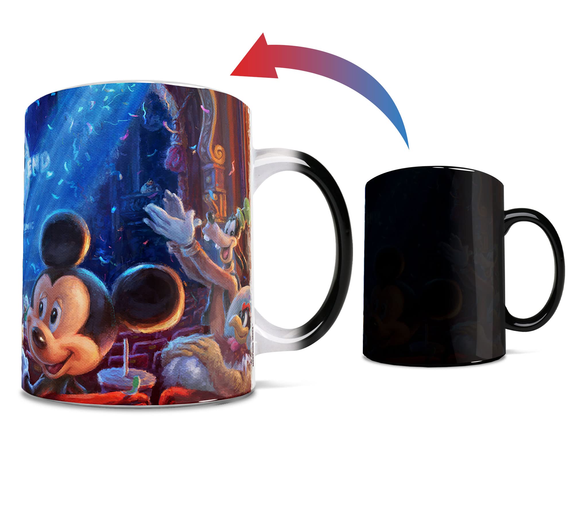 Morphing Mugs Disney - Mickey And Minnie Mouse - 90Th Anniversary - Thomas Kinkade - One 11 Oz Color Changing Heat Sensitive Cer