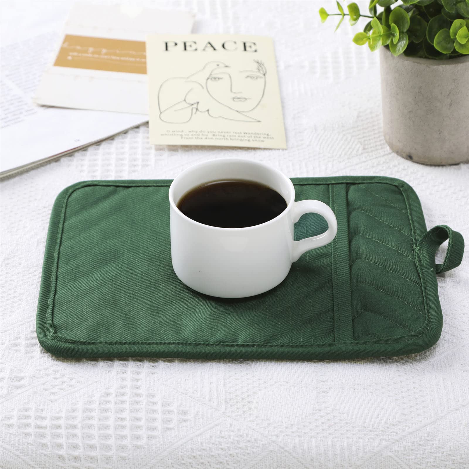 Anyi Pot Holders And Oven Mitts 7'' X 9'' Heat Resistant Cotton Pocket Pot Holder Set Feature Of Non Slip Kitchen Hot Pad Oven M