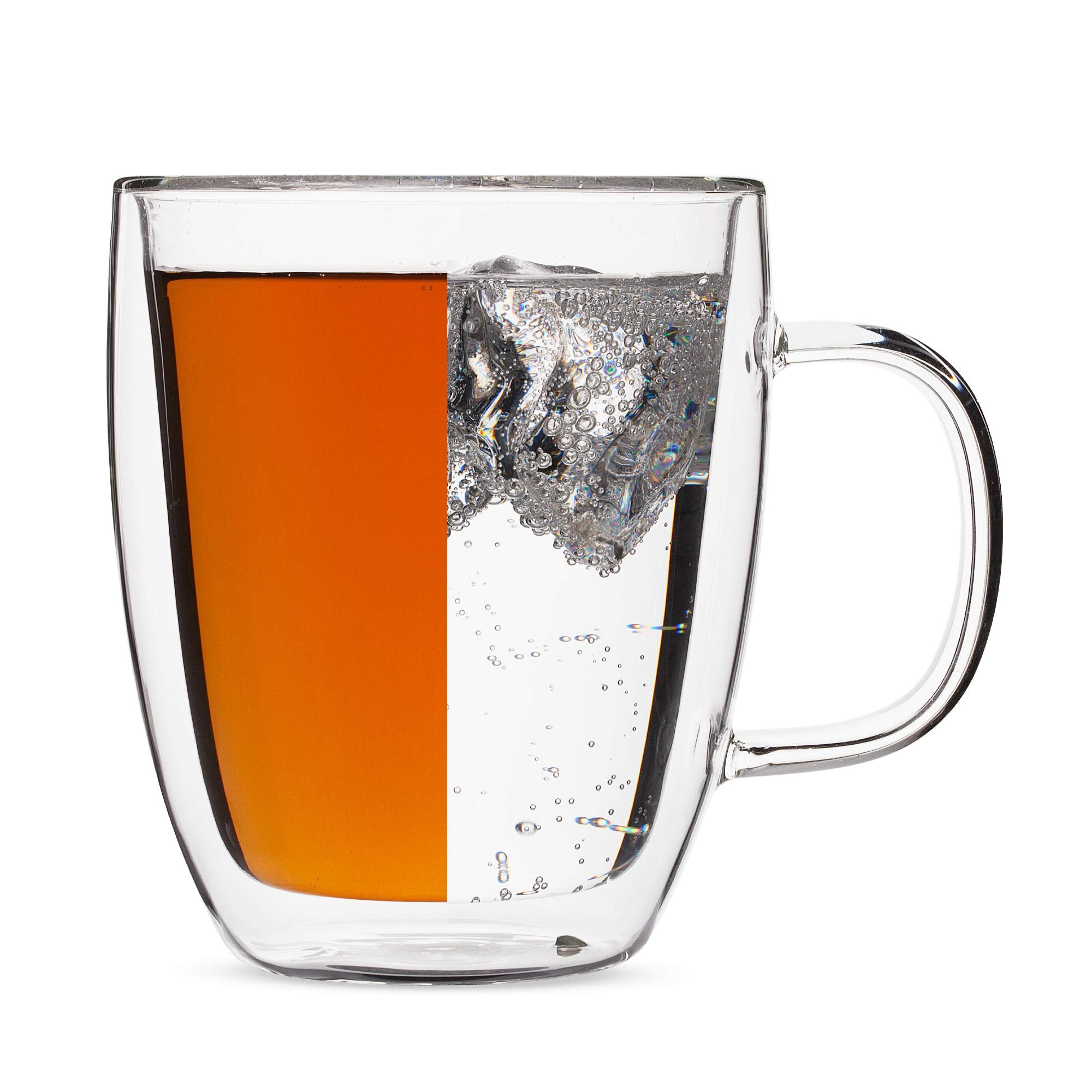 Btat- Double Wall Glass Cups, Set Of 4 (8 Oz, 240 Ml), Tea Cups, Glass Coffee Mugs, Cappuccino Cups, Latte Cups, Latte Mug, Clea