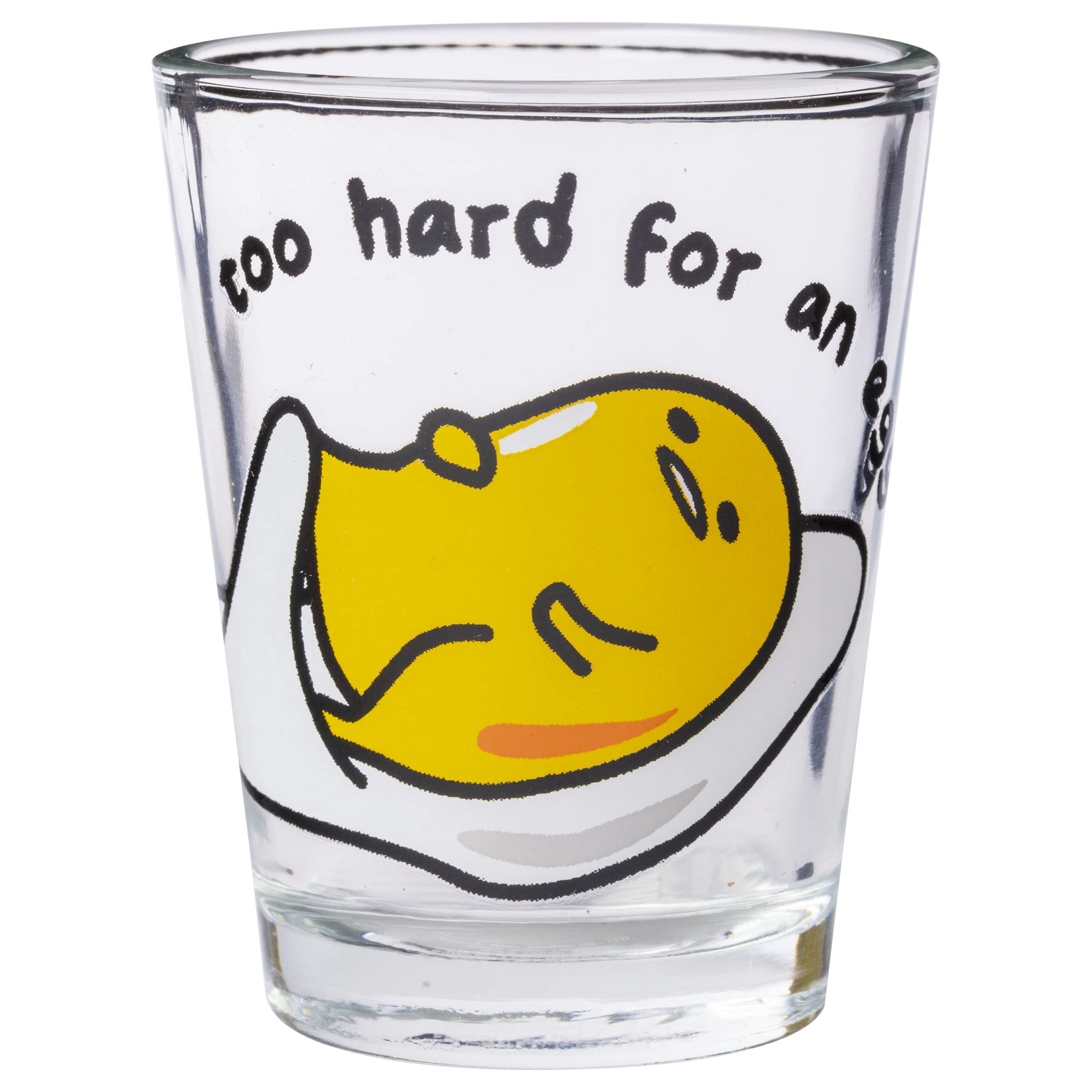 Silver Buffalo Sanrio Hello Kitty And Friends Gudetama Lazy Egg Poses 4 Pack Mini Glass Set, 1.5 Ounces
