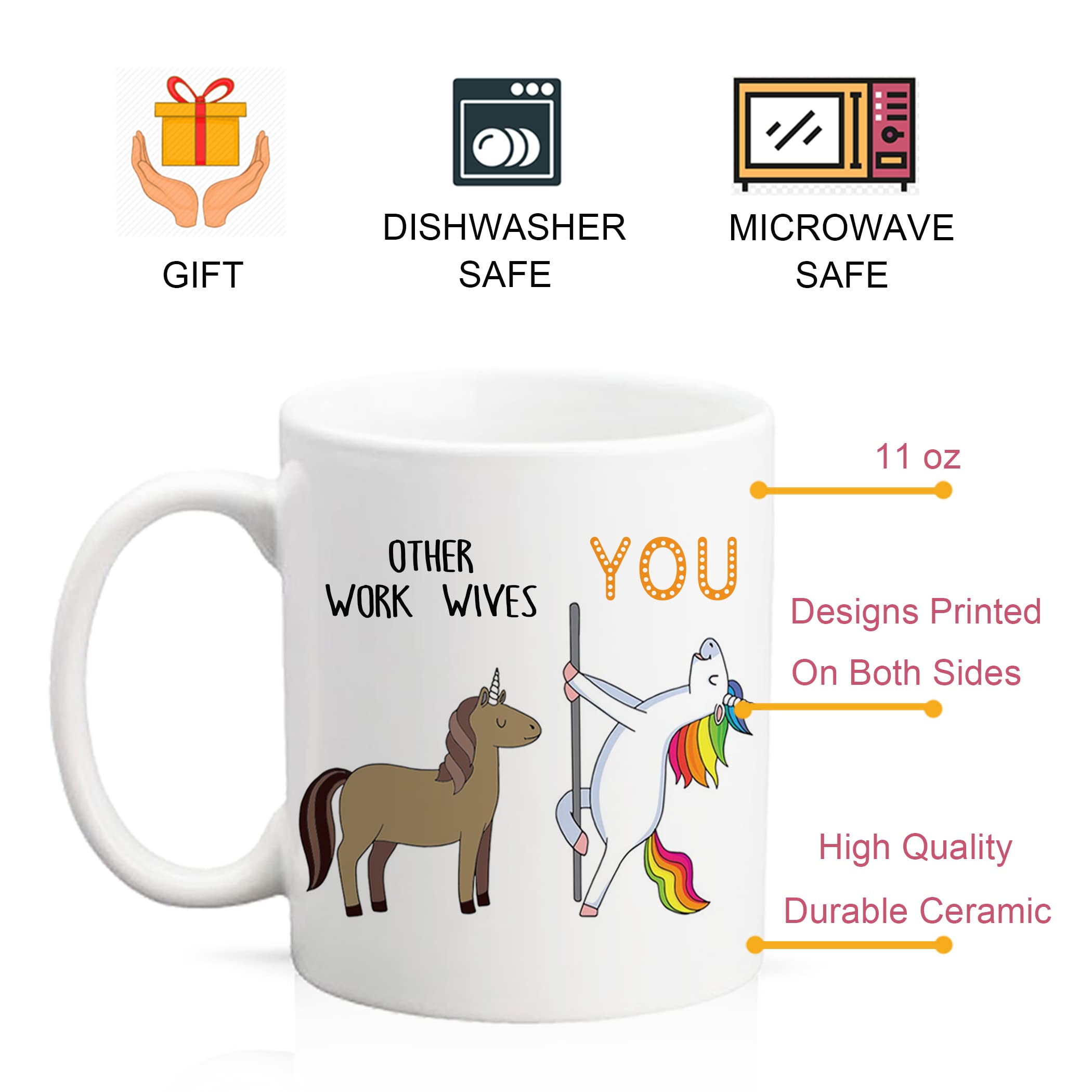 LXQM Other Work Wives You Unicorn Coffee Mug Work Wife Gifts for Women Work Wife Mug Birthday Gifts Mothers Day Gifts 11 oz Coffee Mugs Mother's day Gift for Work Wife Coworker Gifts Work Wives Gifts