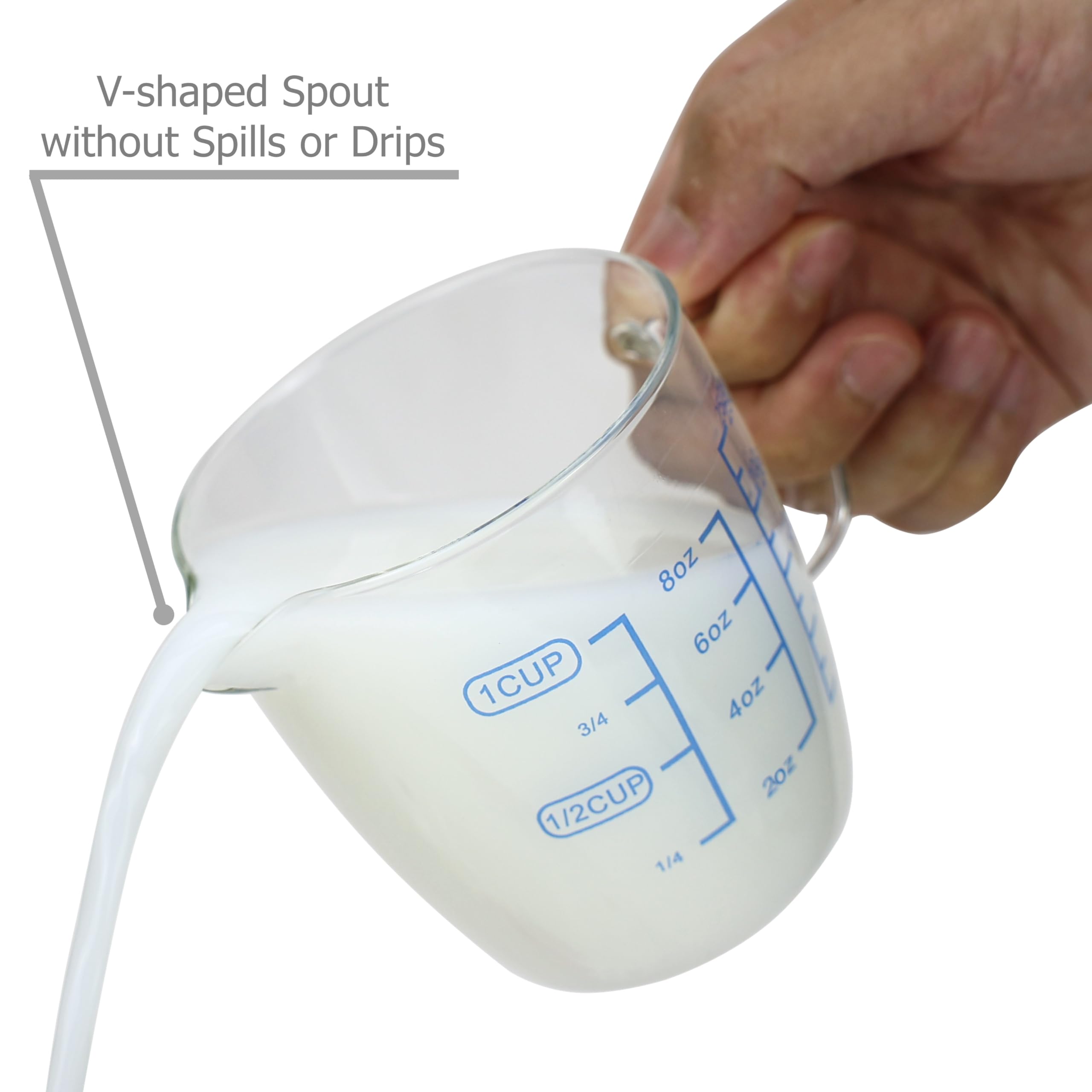 Eiks 9Oz/250Ml Glass Measuring Cups Coffee Milk Frothing Pitcher For For Espresso Cappuccino Latte Maker In Kitchen Restaurant