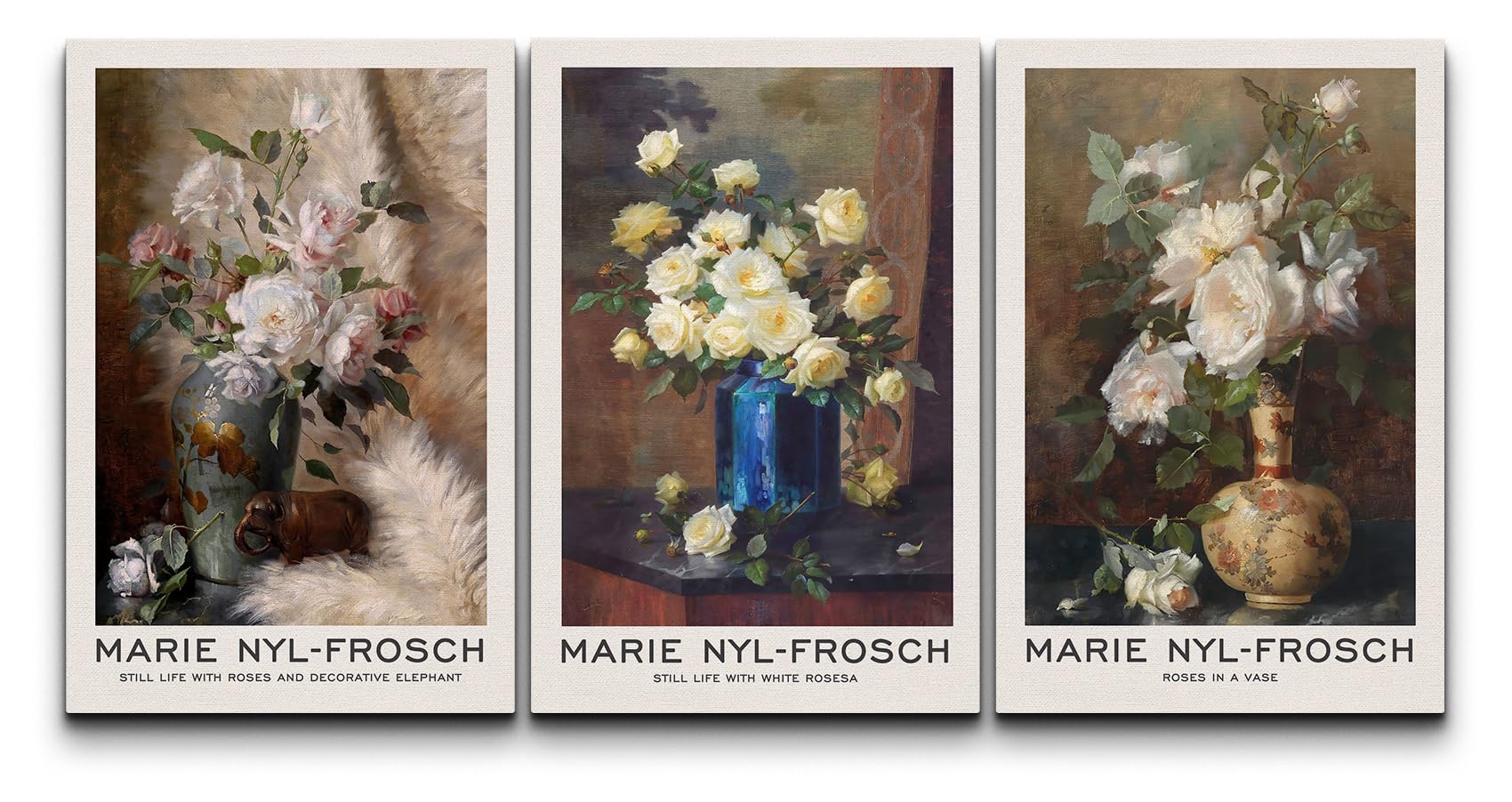 Wall26 Canvas Print Wall Art Set Marie Nyl-Frosch Inspired Floral Still Life Illustrations Modern Art Decorative Floral Botanica