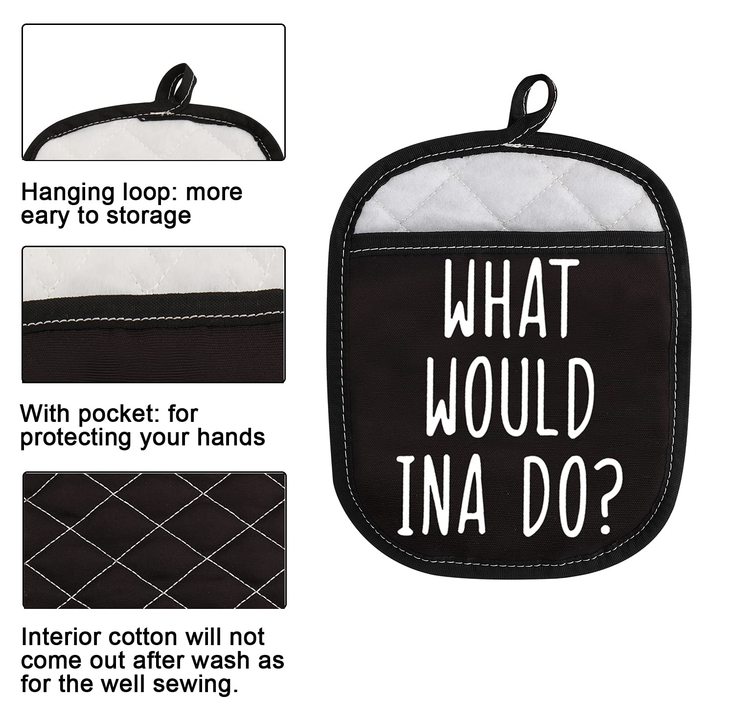 Ina Fans Gift What Would Ina Do Baking Oven Pads Pot Holder With Pocket (What Would Ina Do)